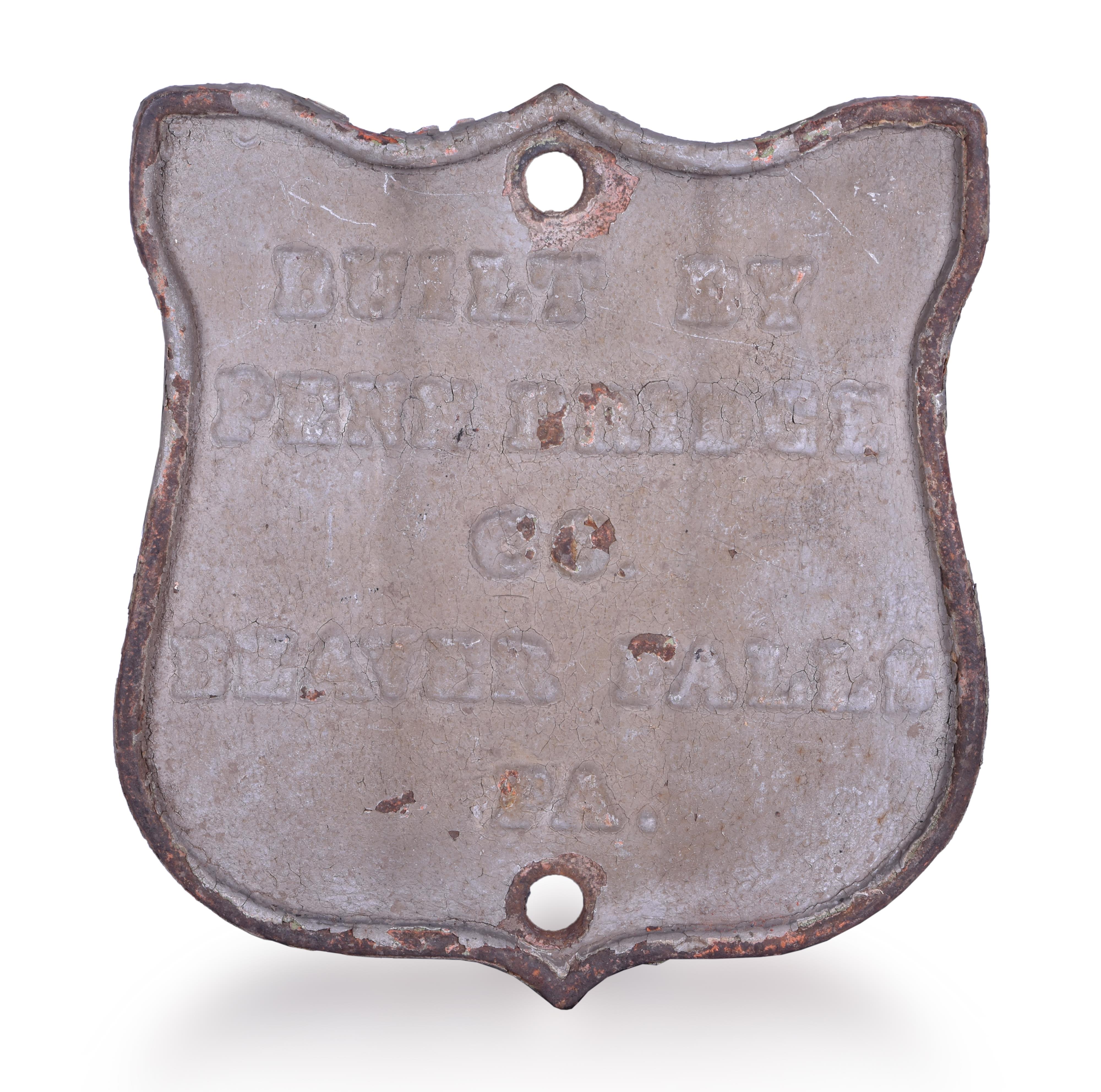 317 - Penn Bridge Company Cast Iron Builders Plate thumbnail