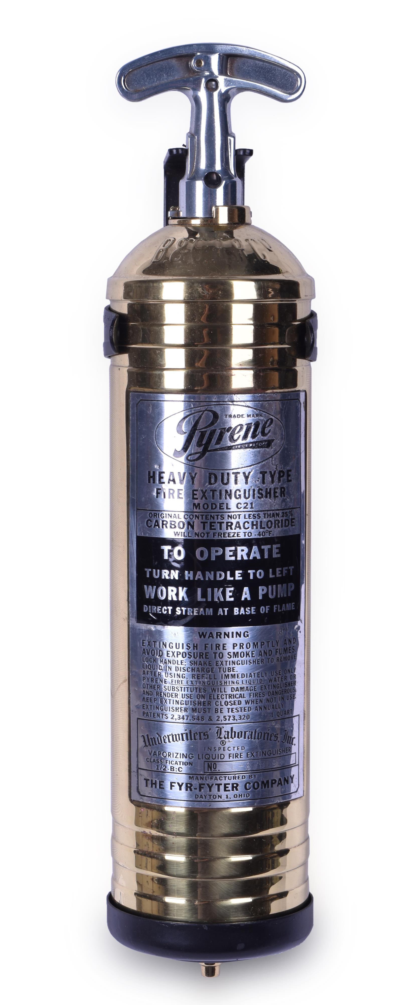 320 - Baltimore and Ohio Railroad Brass Pyrene Fire Extinguisher thumbnail