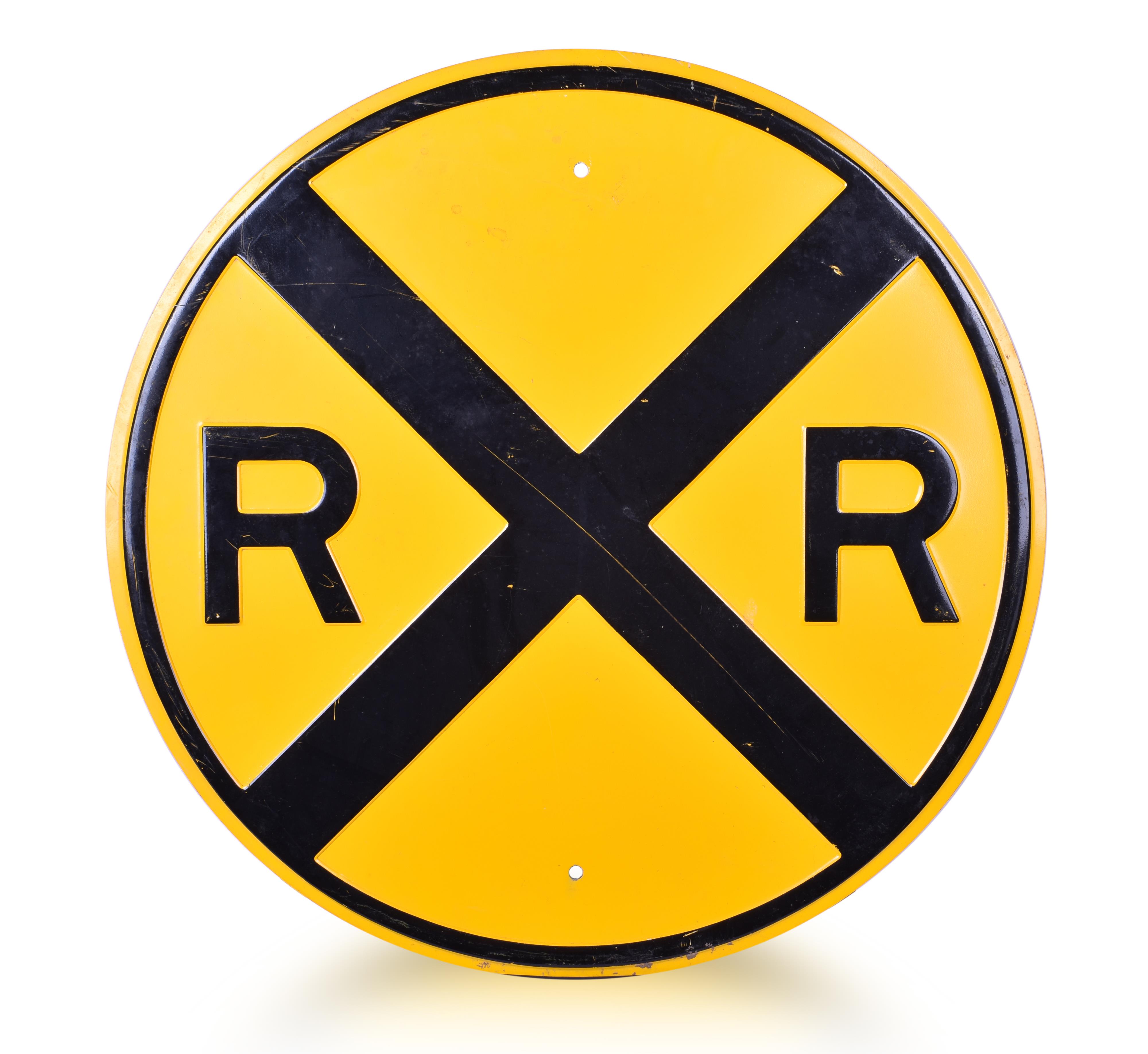 321 - Embossed Steel Railroad Crossing Sign thumbnail