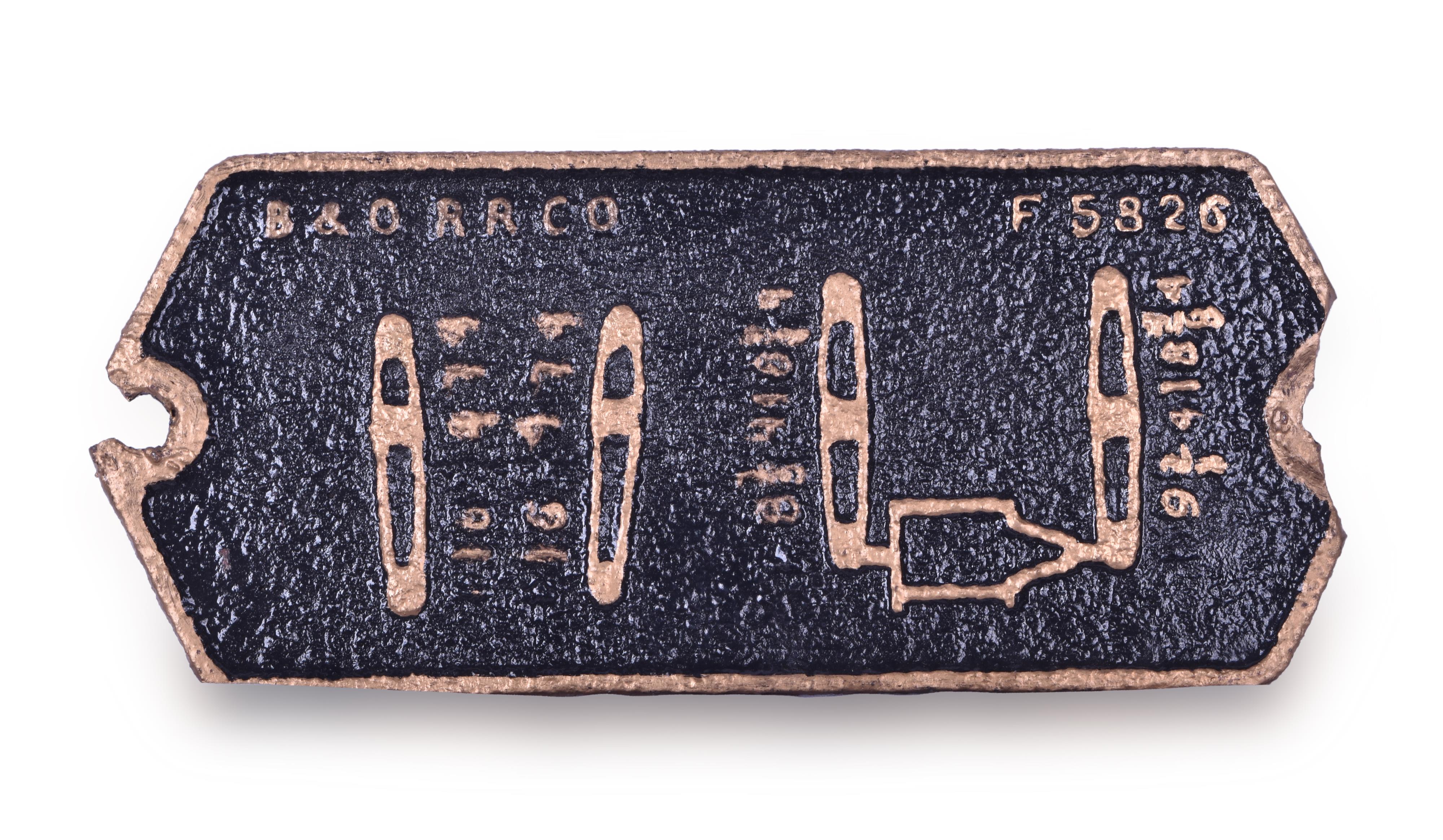 331 - Baltimore and Ohio Railroad F5826 Air Brake Diagram Cast Iron Plate thumbnail