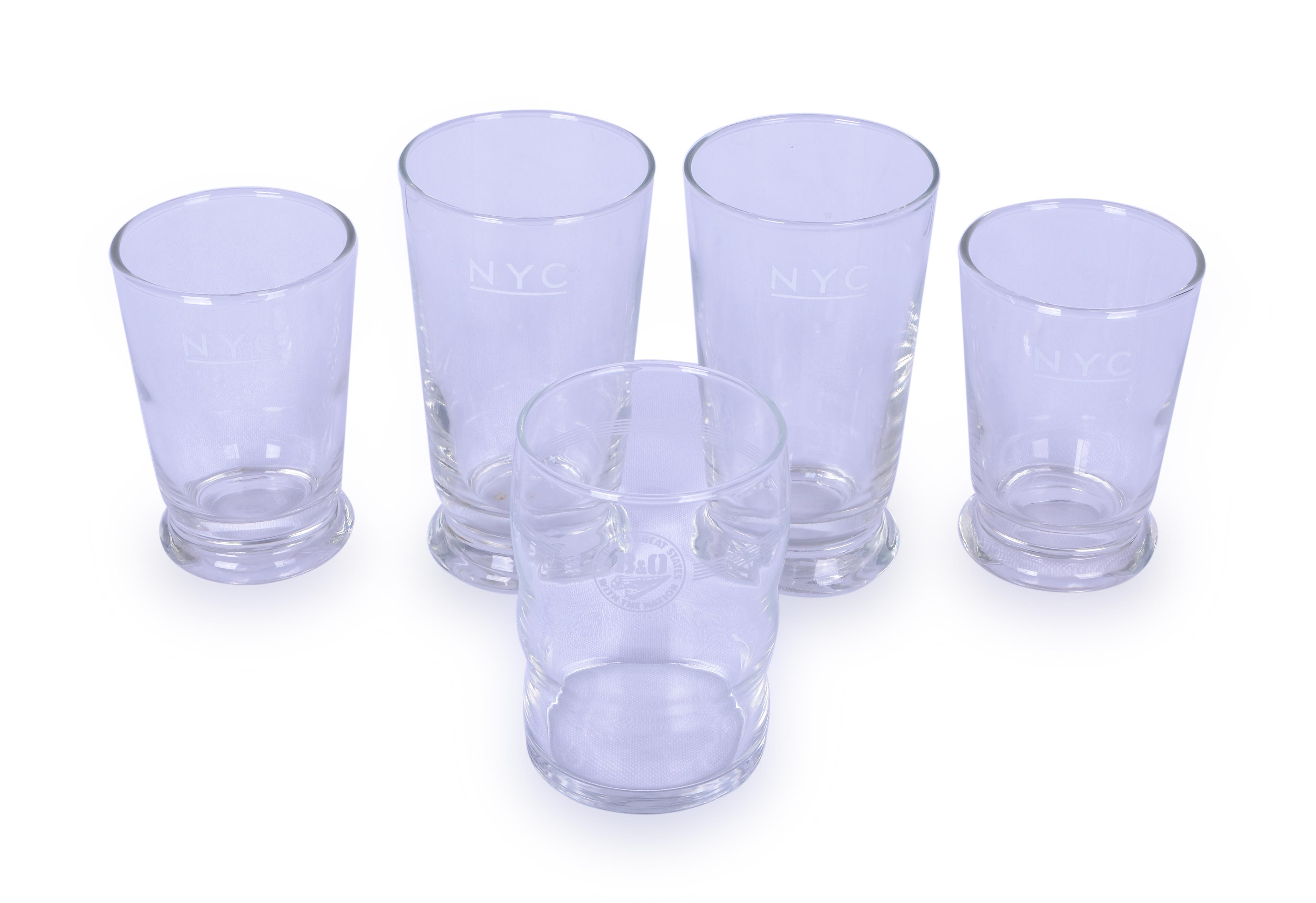 334 - Group of Five New York Central and Baltimore and Ohio Railroad Drinking Glasses thumbnail