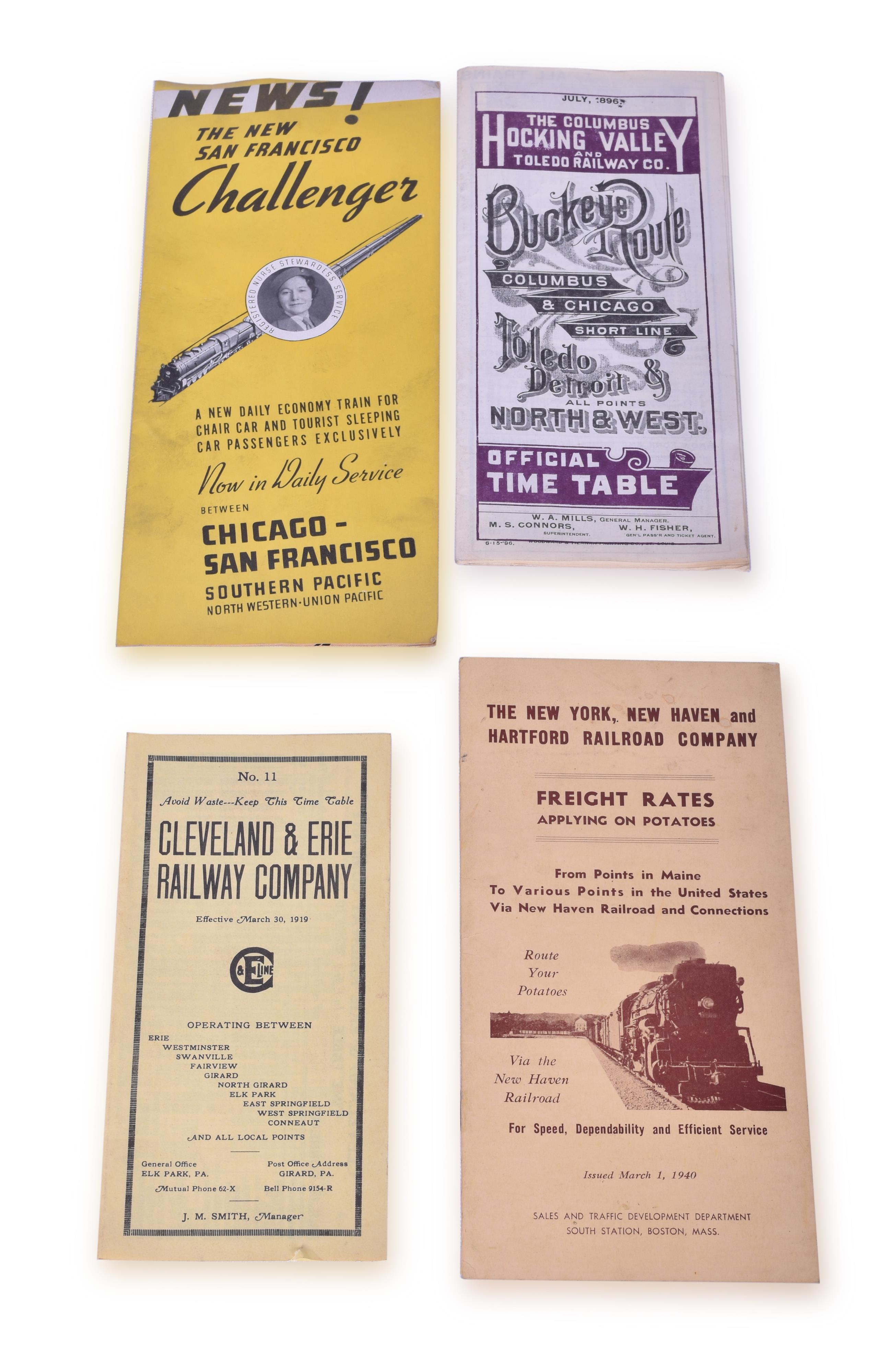 339 - Group of Railroad Paper from the New Haven; Challenger, Cleveland & Erie, and Hocking Valley thumbnail