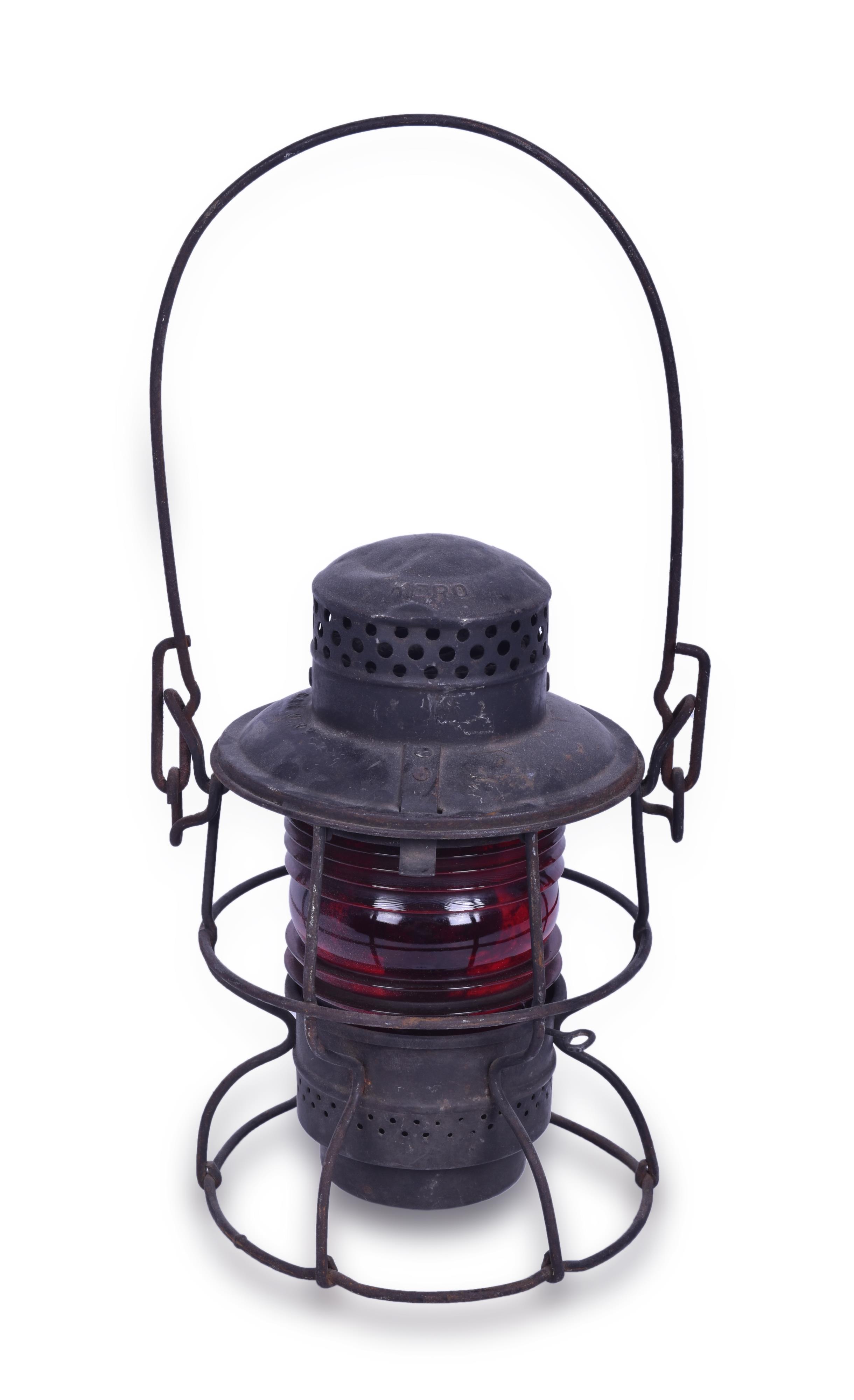 380 - Adlake Kero Chicago and Northwestern Red Globe Lantern thumbnail