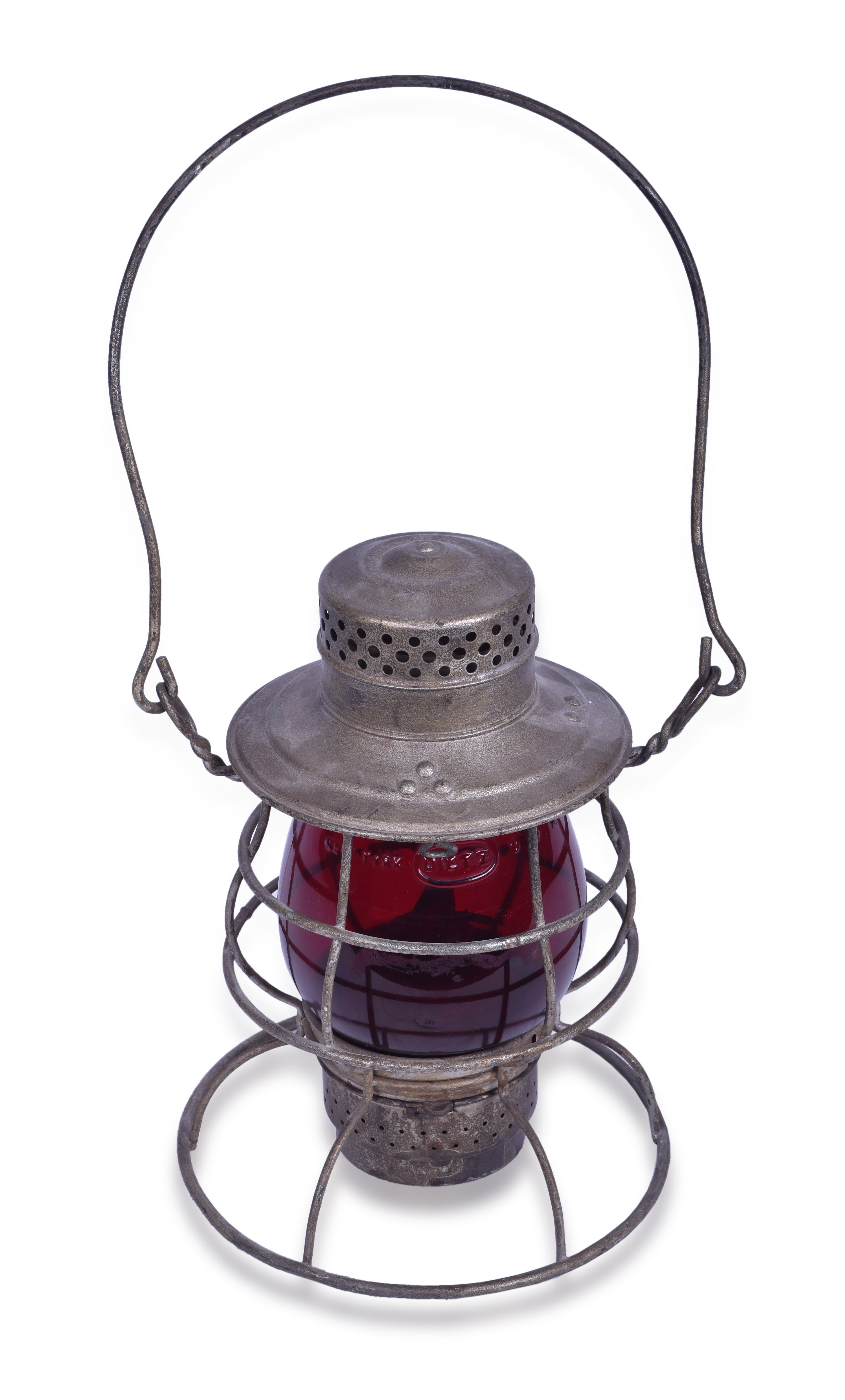 386 - Perkins Marine Lamp Corporation Tall Red Globe Lantern thumbnail