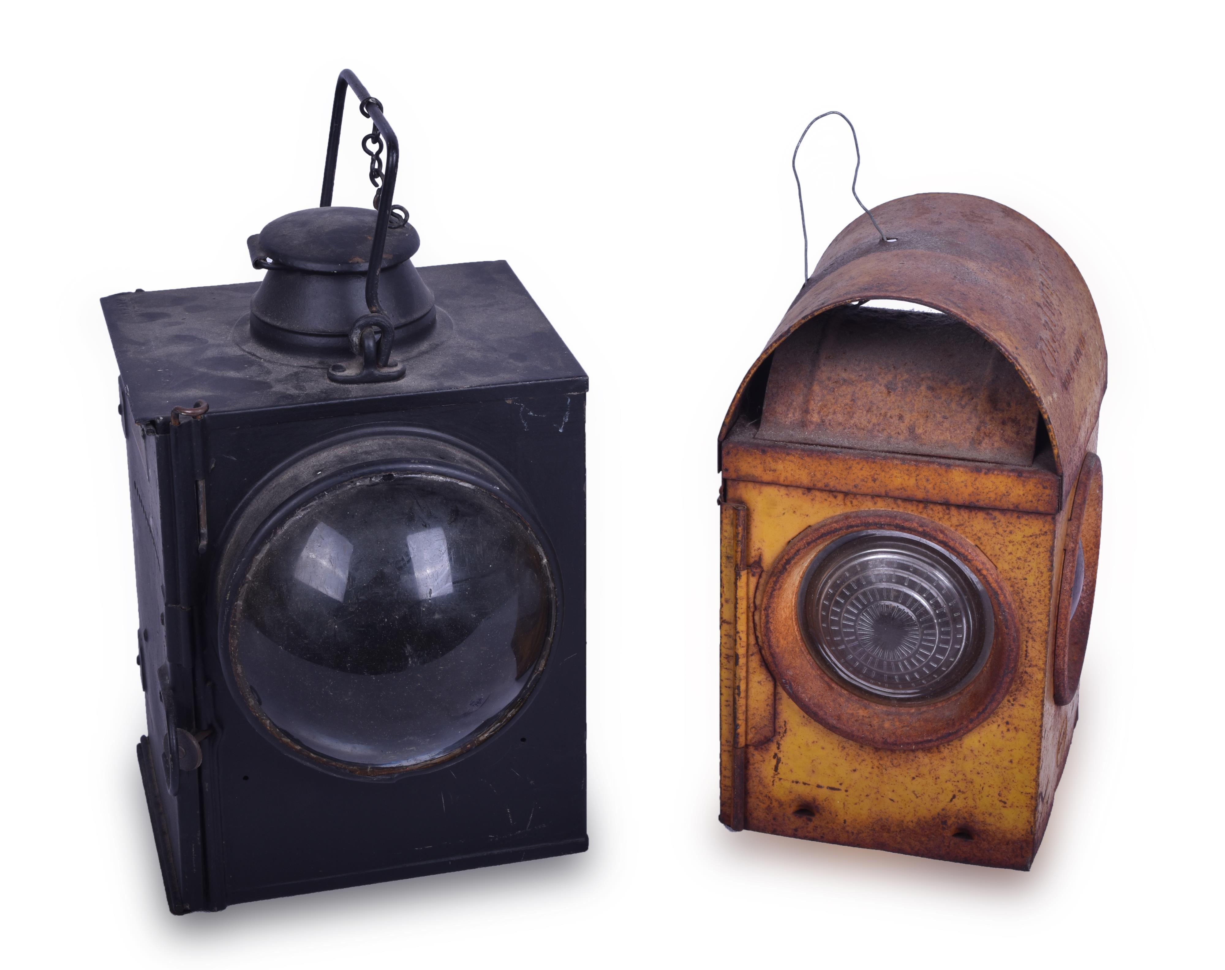 394 - Pair of English lanterns including Lamp Manufacturing Co. and Chalwyn thumbnail