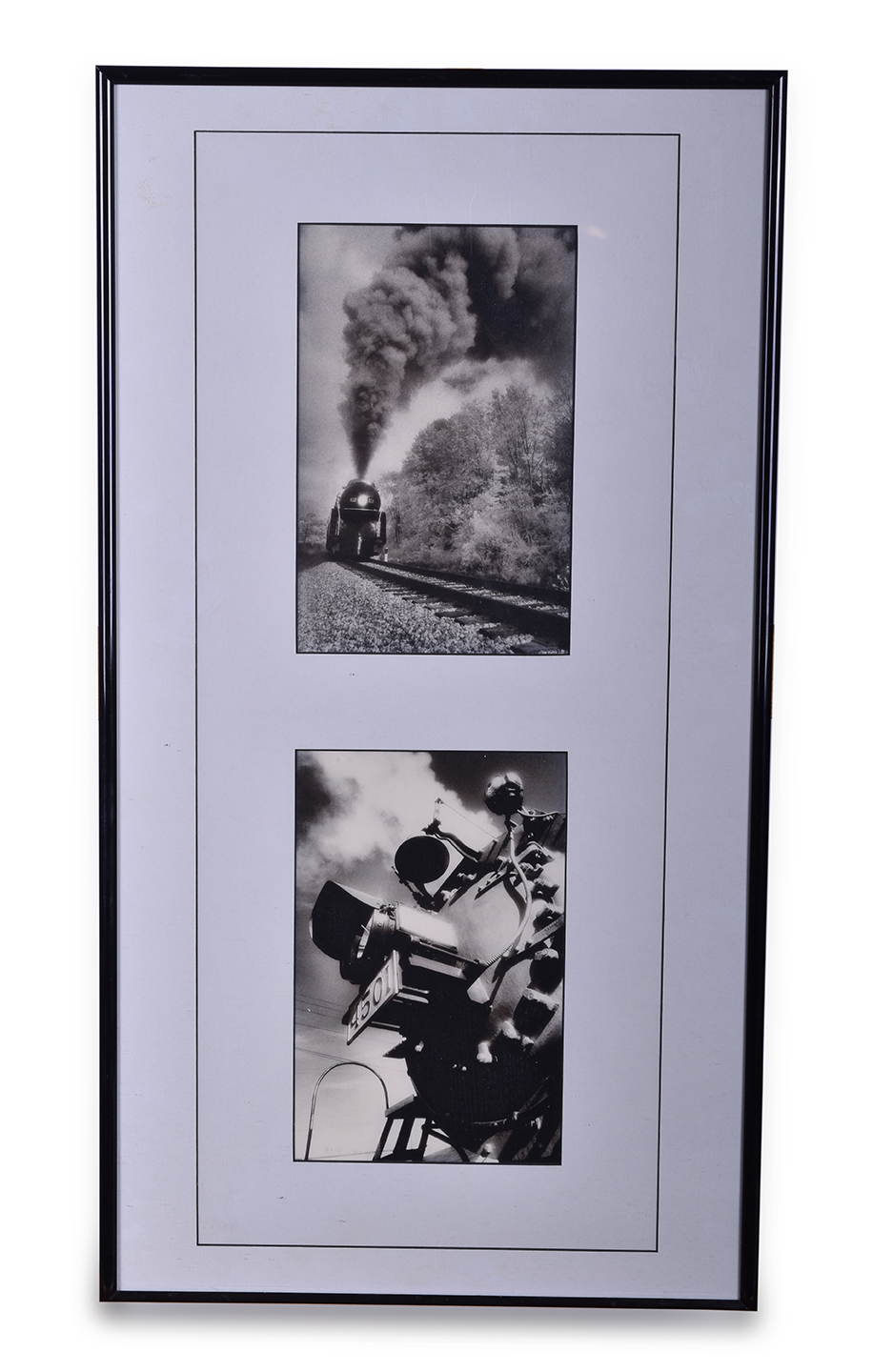 442 - Pair of Framed Black and White Photos Featuring Excursion Locomotives 611, 1218, 4501, and 765 thumbnail