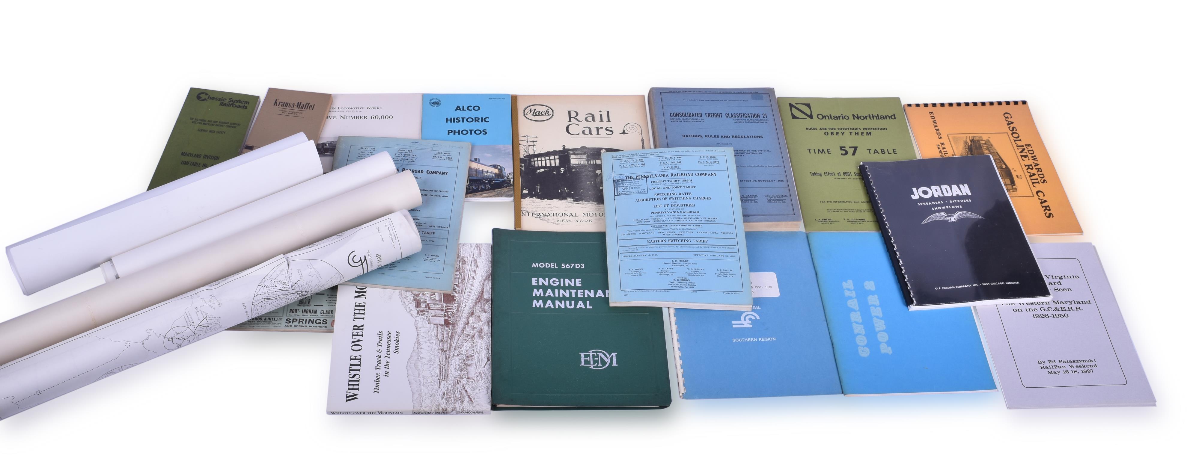 443 - Group of Locomotive Manuals, Track Maps, Timetables, Prints, and More thumbnail
