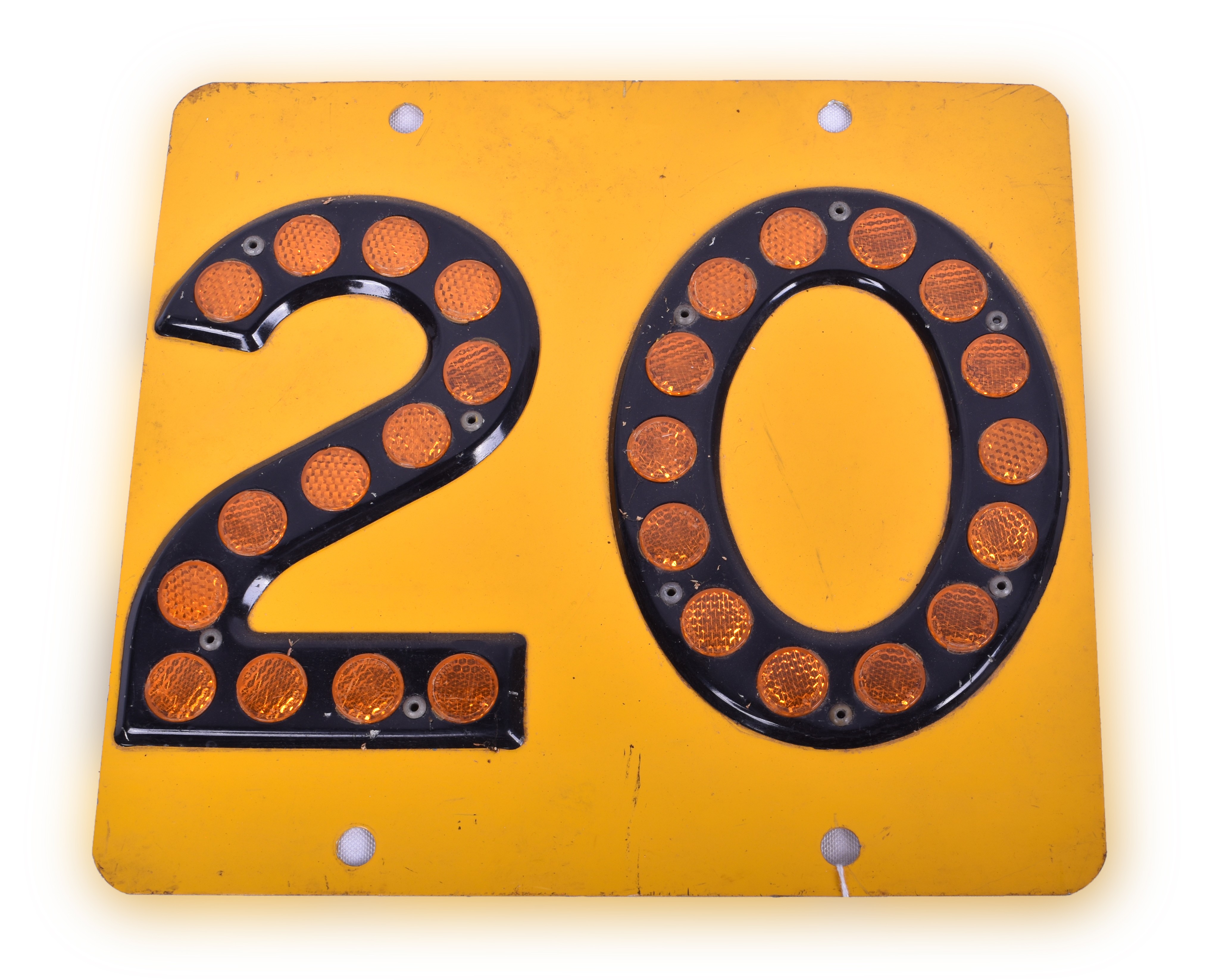 10 - 20 MPH Railroad Speed Limit Sign w/ Plastic Cat Eye Reflectors thumbnail