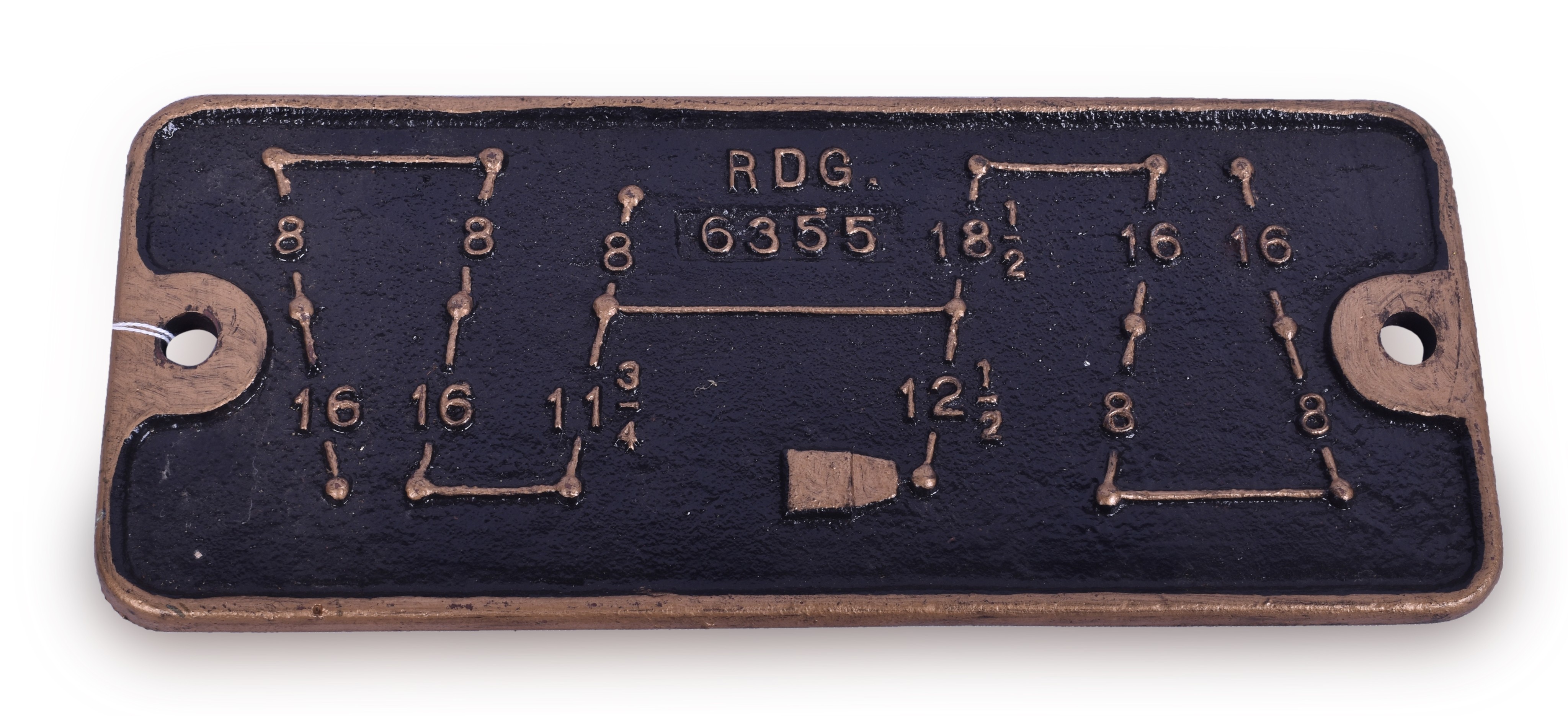 18 - Reading Railroad 6355 Air Brake Diagram Cast Iron Plate thumbnail