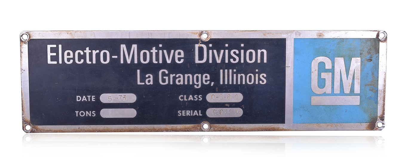 19 - EMD / Electro-Motive Bessemer and Lake Erie SD38-2 Builders Plate thumbnail