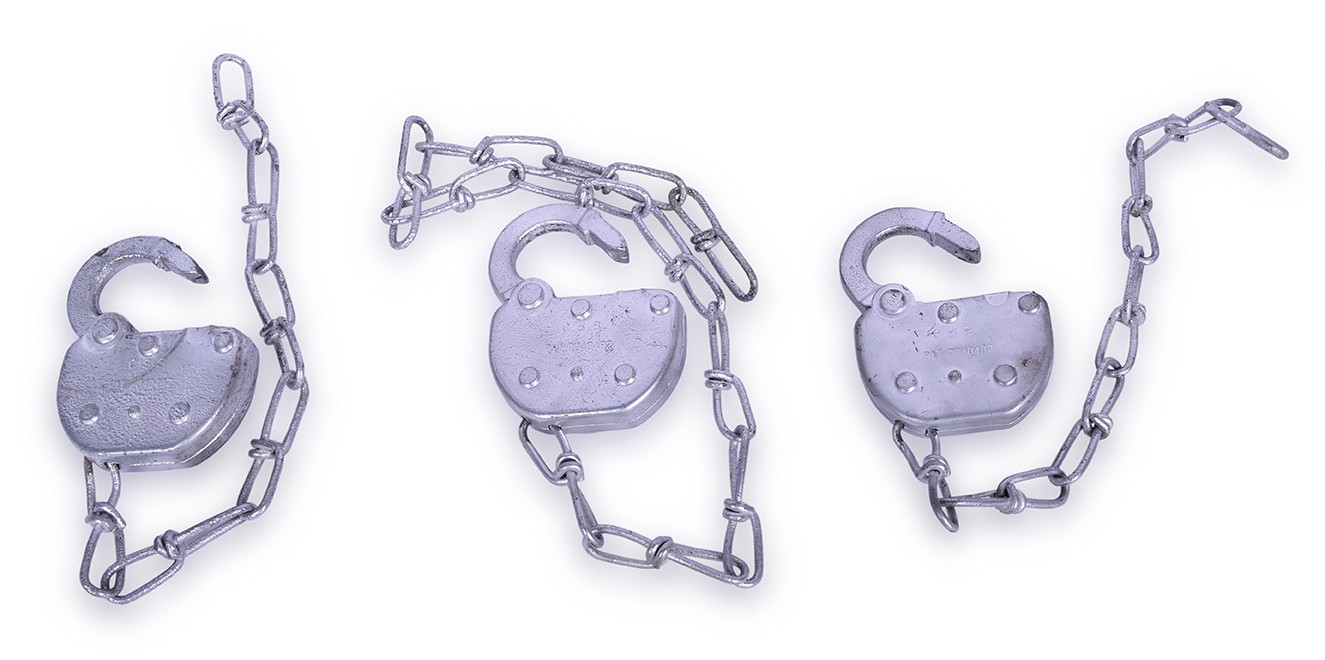 29 - Group of three Adlake Chicago, South Shore, & South Bend Railroad Locks thumbnail