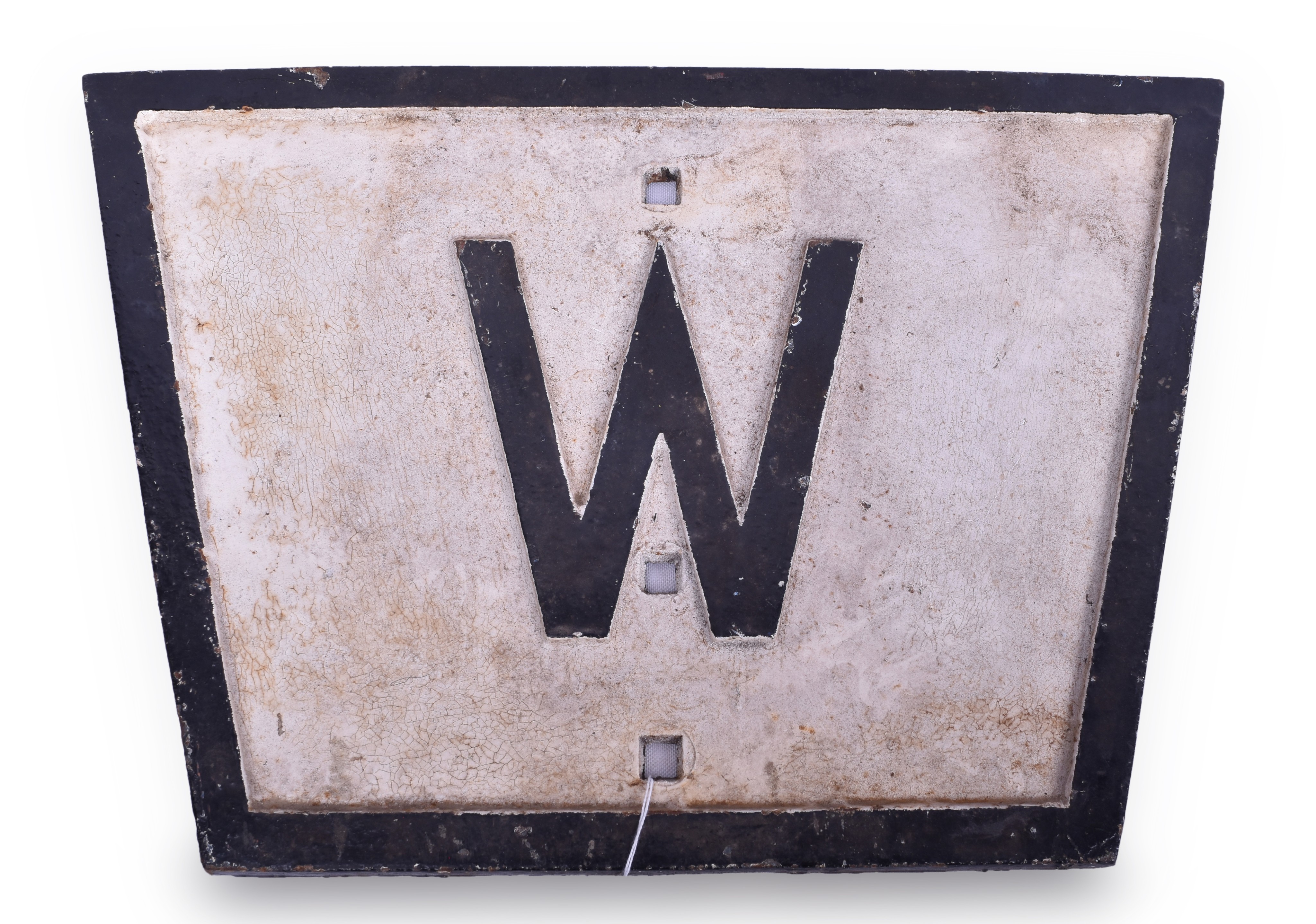 36 - Trapezoidal Cast Iron Railroad Whistle Sign thumbnail