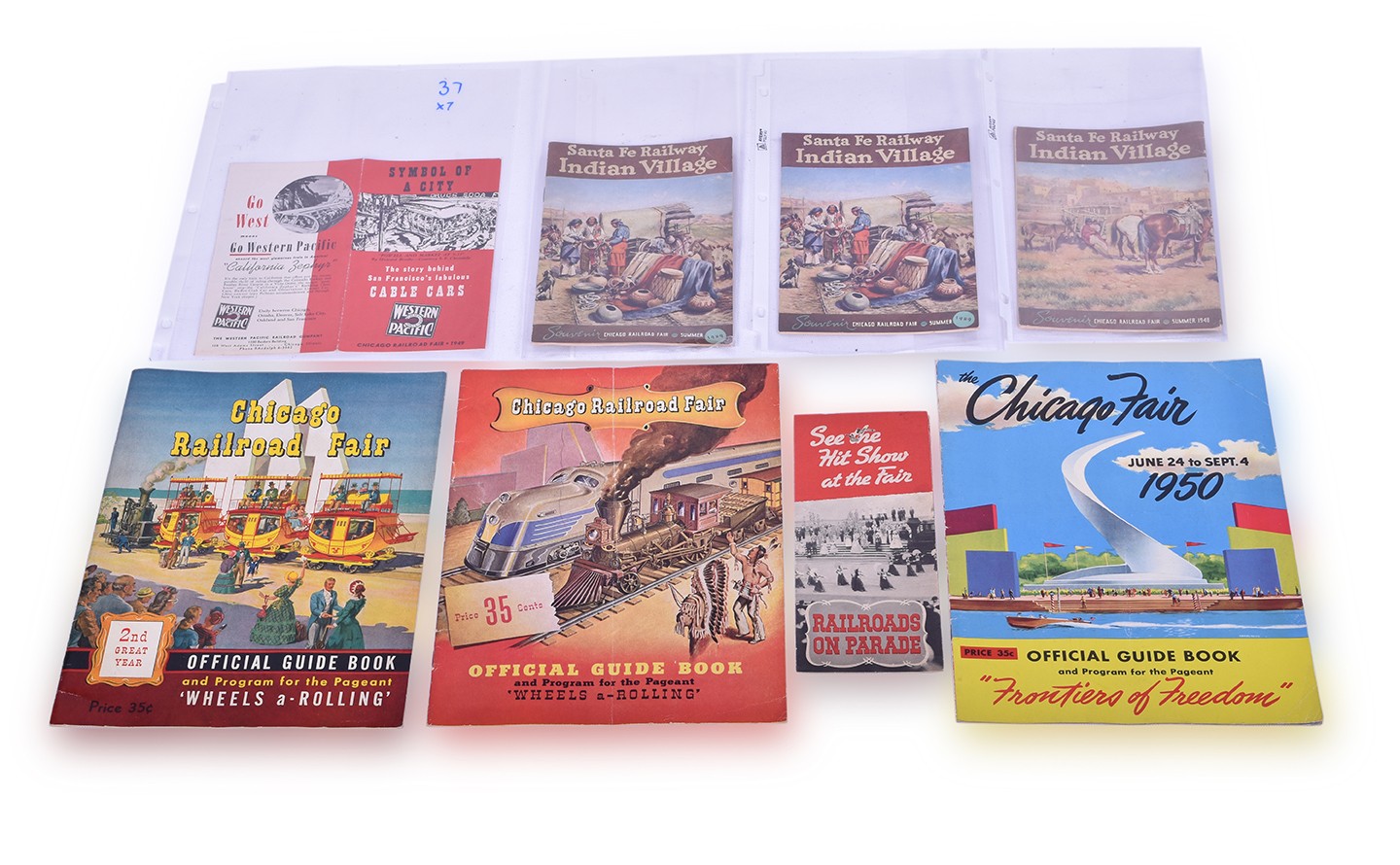37 - Seven Chicago Railroad Fair Brochures and Programs 1948, 1949, 1950 thumbnail