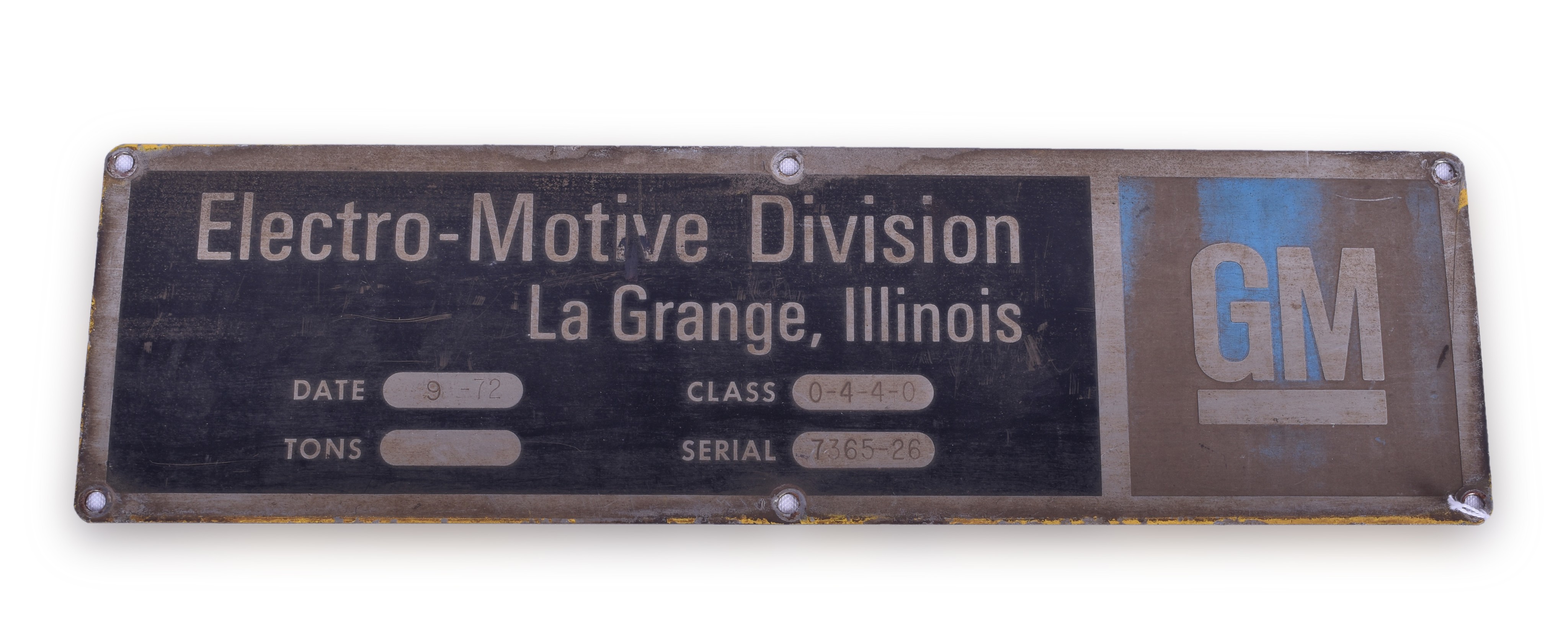 40 - Electro-Motive / EMD Baltimore and Ohio SD40-2 Builders Plate thumbnail