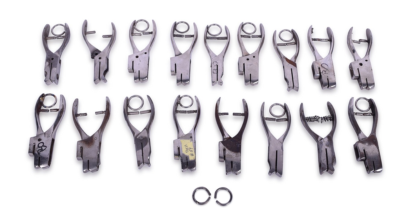 43 - Group of Sixteen Broken Railroad Ticket Punches - Chicago, South Shore, & South Bend Railroad thumbnail