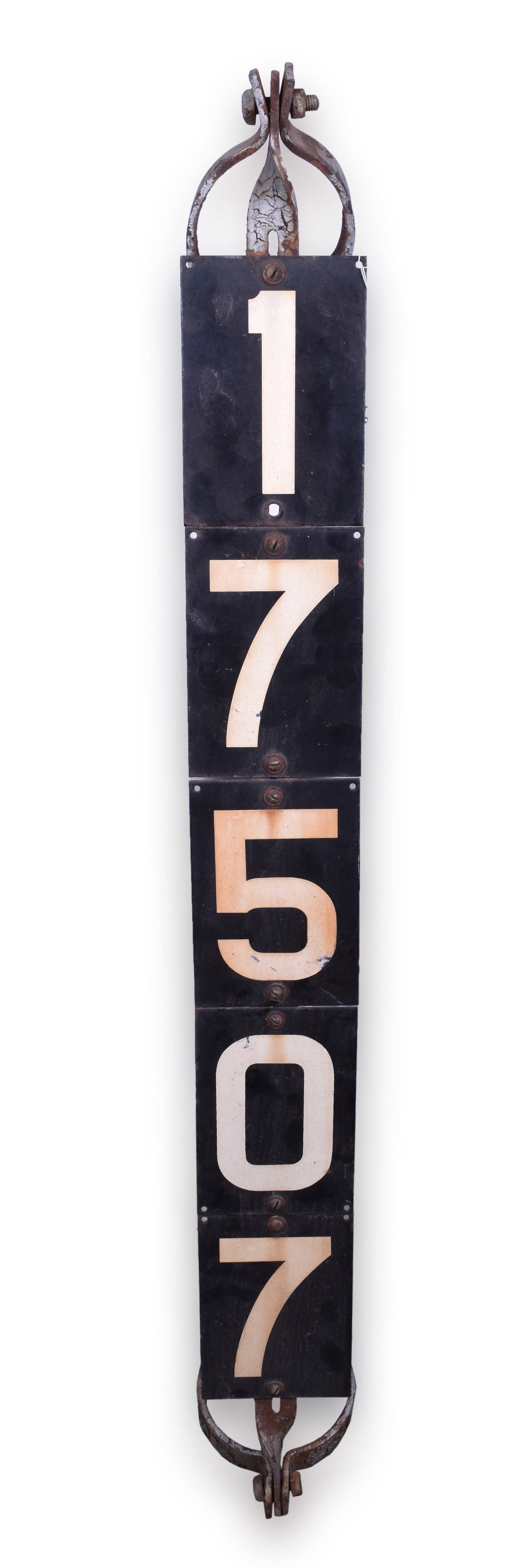 60 - Railroad Signal Marker w/ Porcelain Numbers & Pole Mount Brackets thumbnail