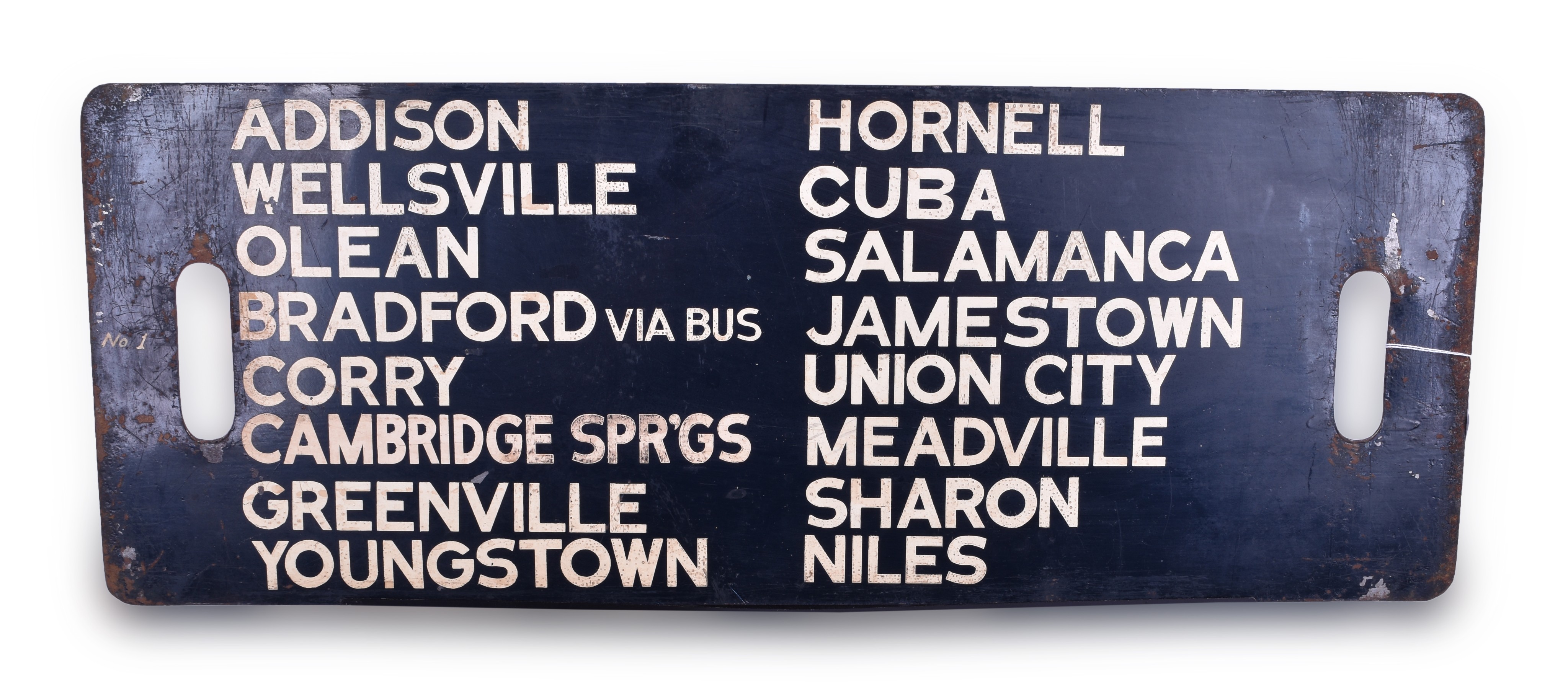 80 - Erie-Lackawanna Railroad Gate Sign - Belmont to Ravenna / Addison to Niles thumbnail