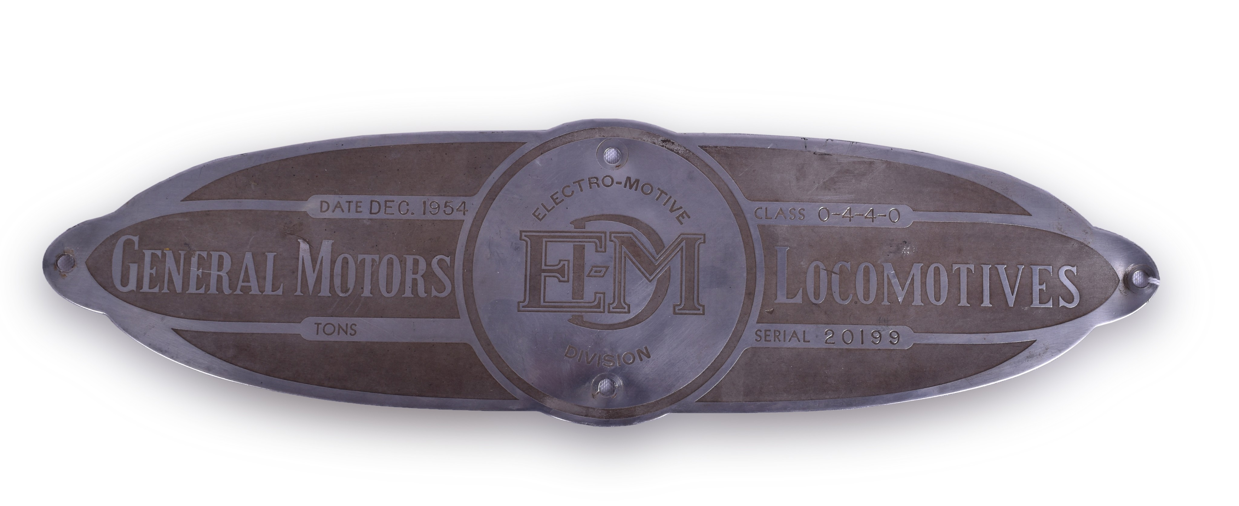 94 - EMD / Electro-Motive Chesapeake and Ohio Railroad GP-9 Hot Dog Style Builders Plate thumbnail