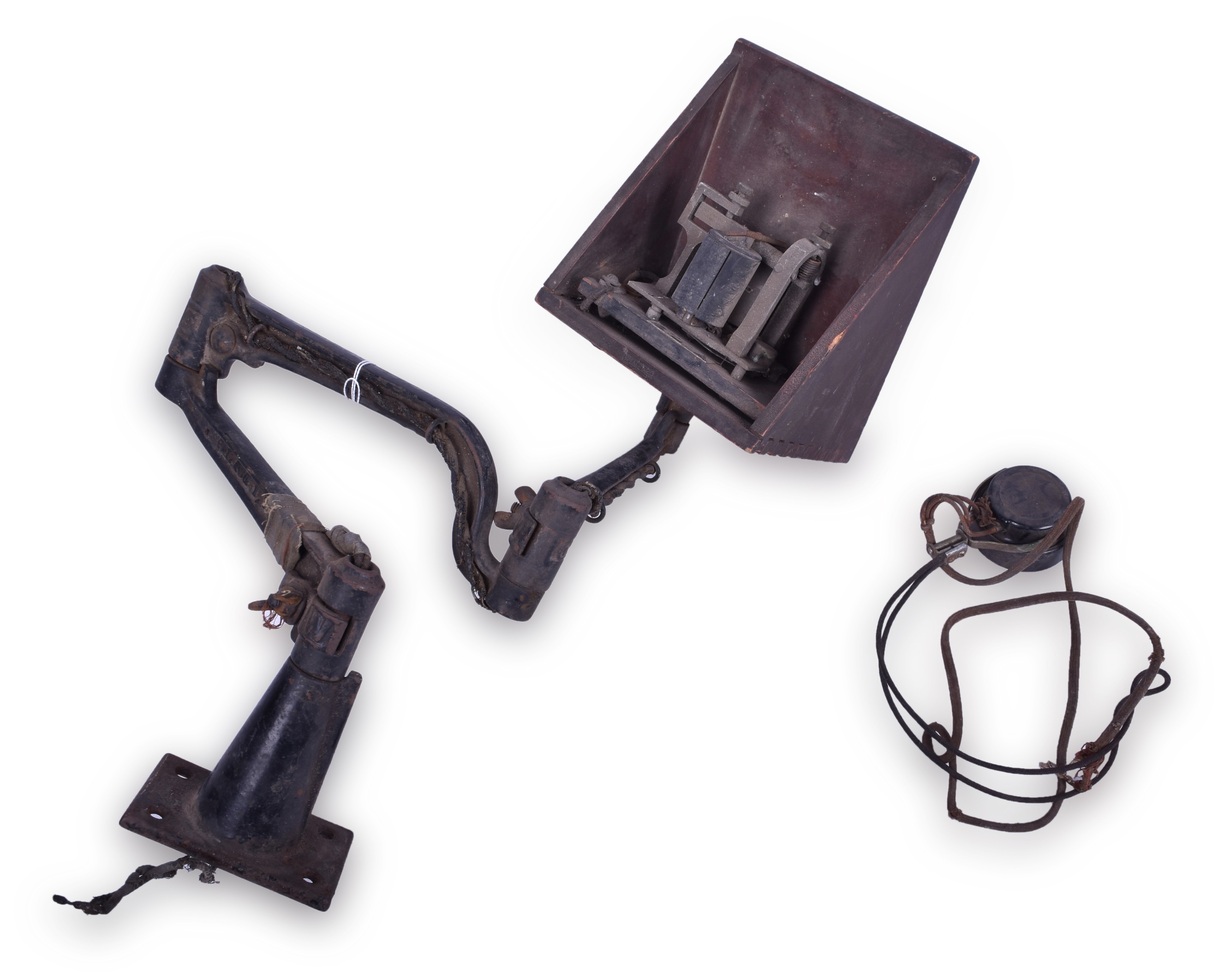 128 - White Co. Table Mount Swivel Arm w/ Western Union Main Line Telegraph Sounder thumbnail