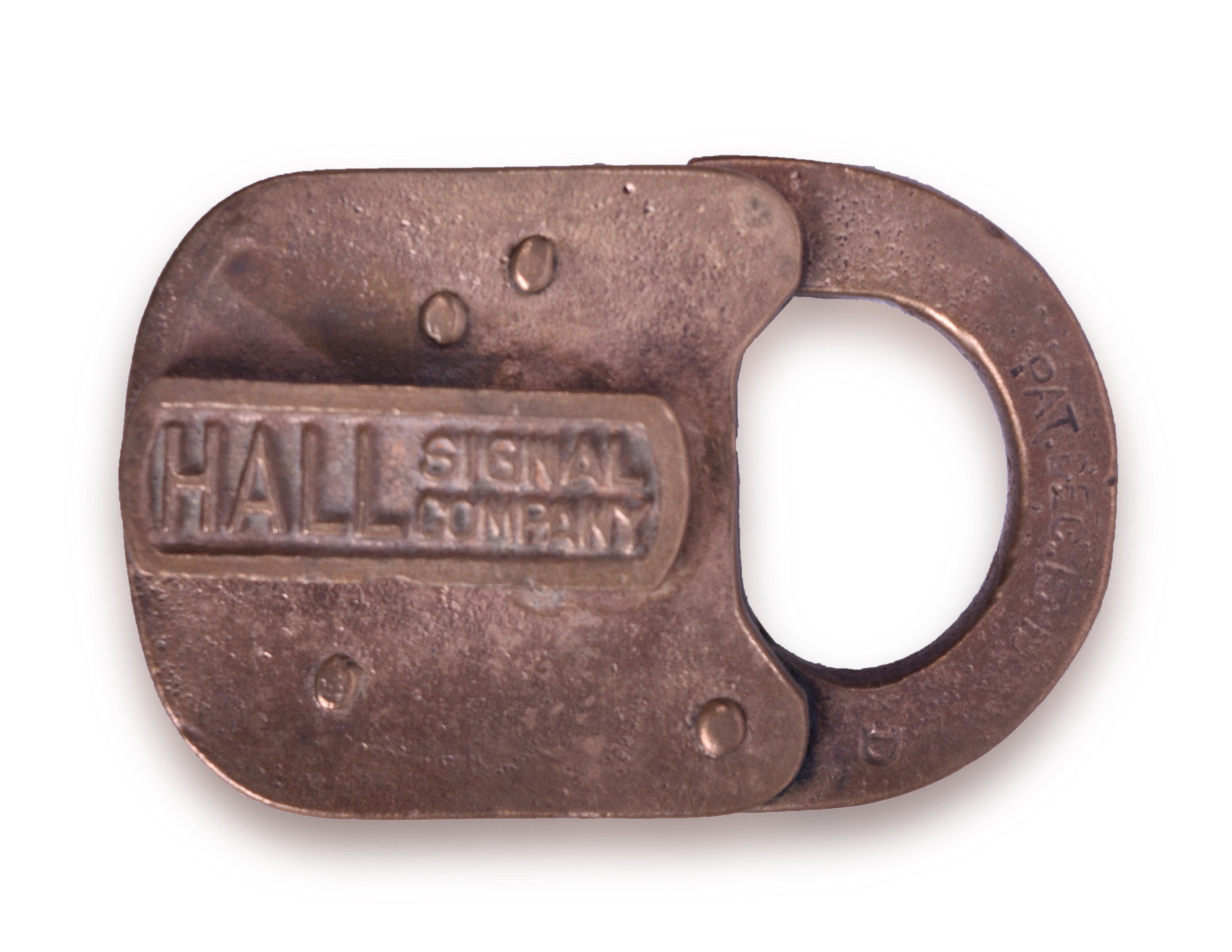 162 - Hall Signal Company Brass Body Railroad Lock thumbnail