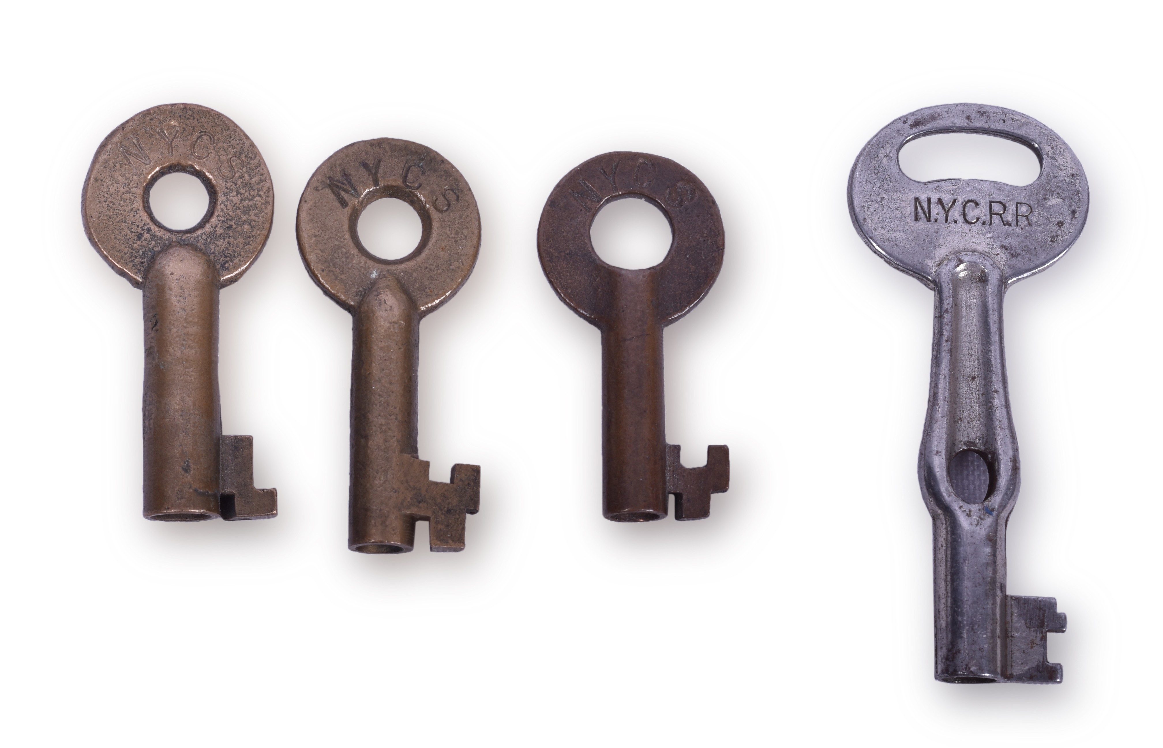 177 - Group of Four New York Central Railroad Lock Keys - Adlake, Fraim thumbnail