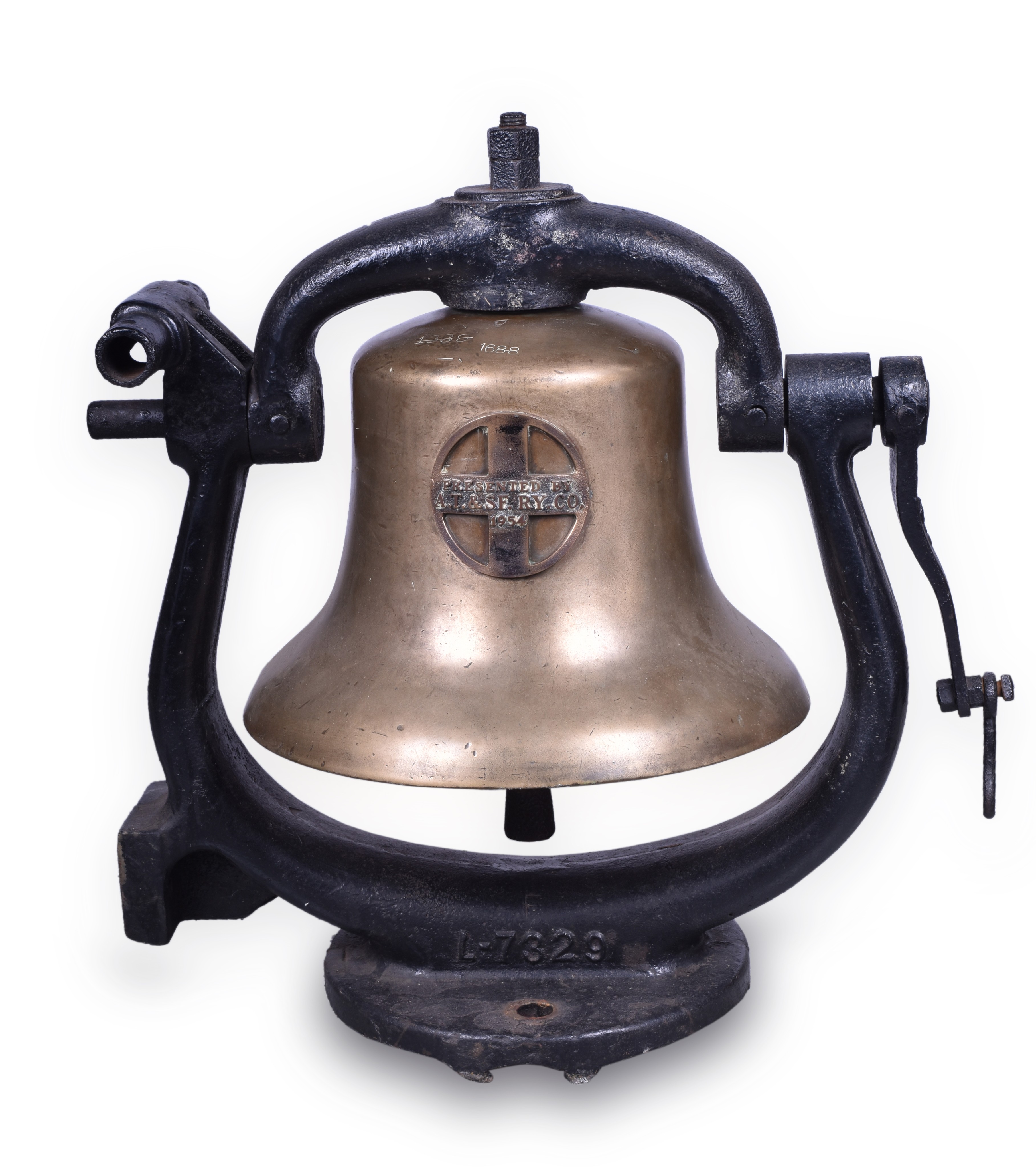 200 - Santa Fe Railroad Steam Locomotive Presentation Bell w/ Plaque thumbnail