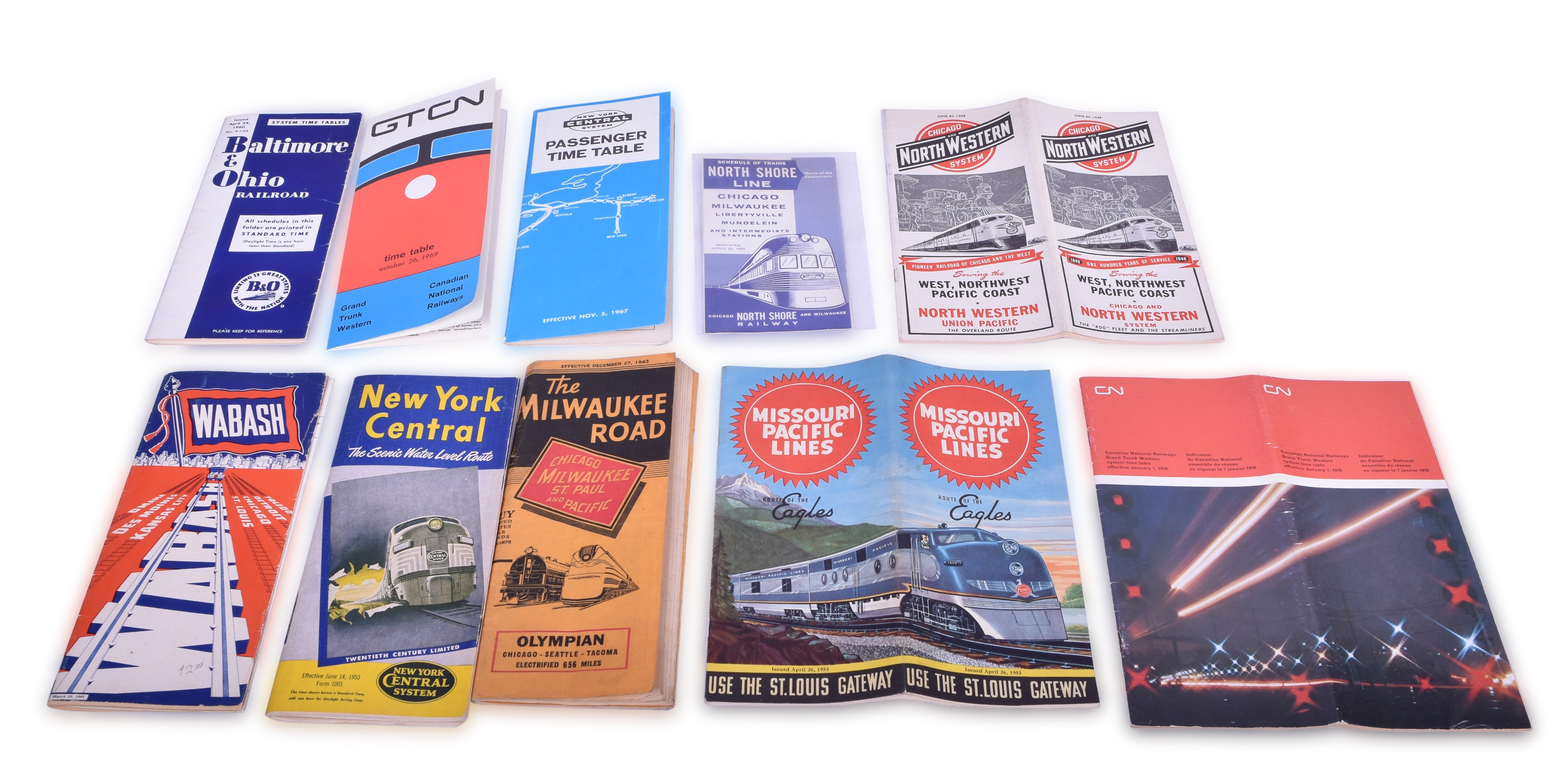205 - Group of Eleven Midwestern / Eastern Railroad Timetables - Monon, Milwaukee Road, New York Central, Grand Trunk, etc. thumbnail