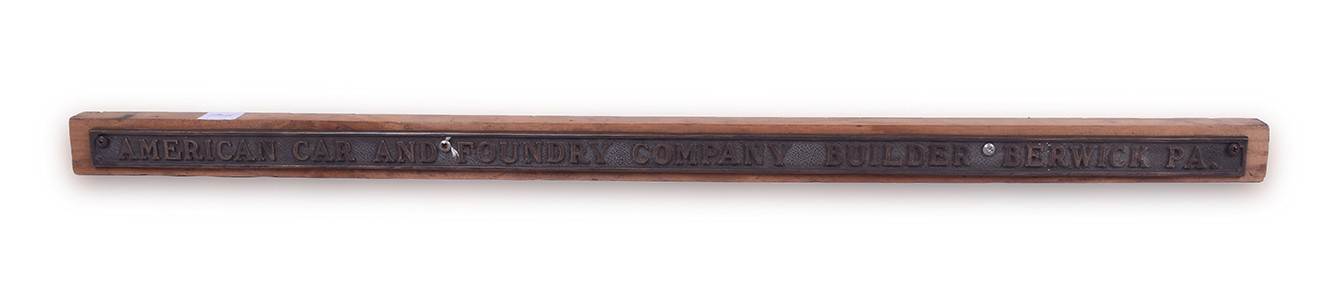 228 - American Car and Foundry Company Brass Railroad Builders Plate thumbnail