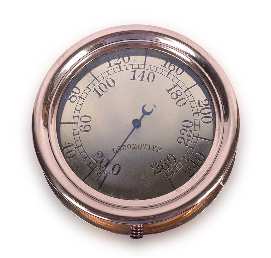 230 - Brass Steam Locomotive Boiler Pressure Gauge thumbnail