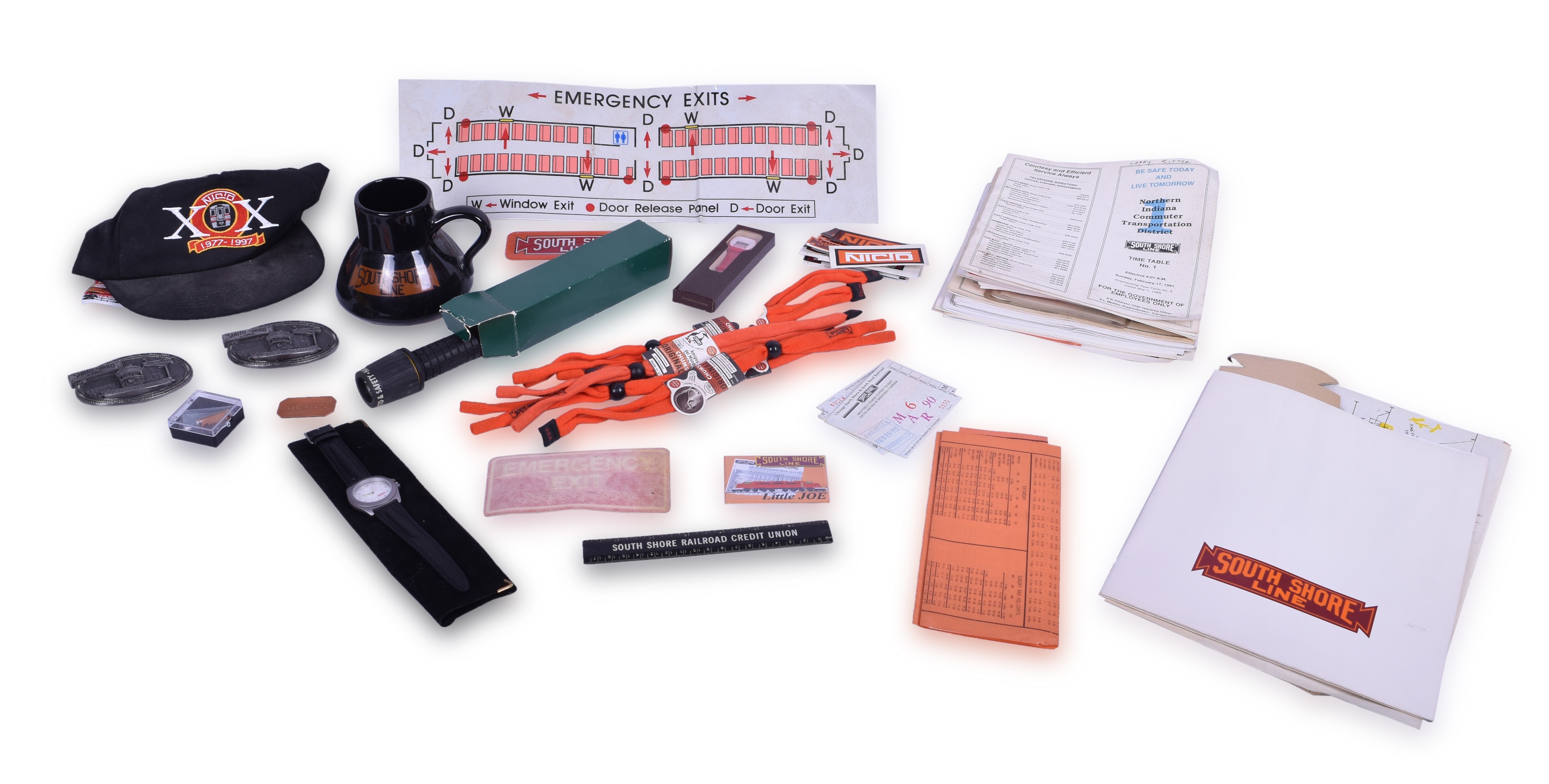 231 - Large Group of Chicago, South Shore, & South Bend Railroad Promotional Items and Employee Timetables, and More thumbnail
