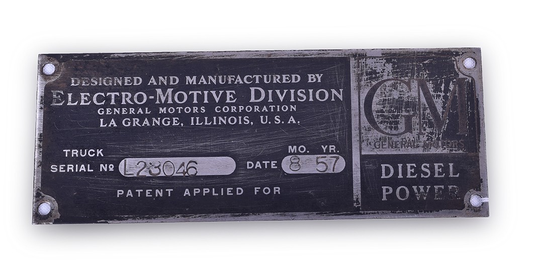 234 - EMD / Electromotive Locomotive Truck Builders Plate thumbnail