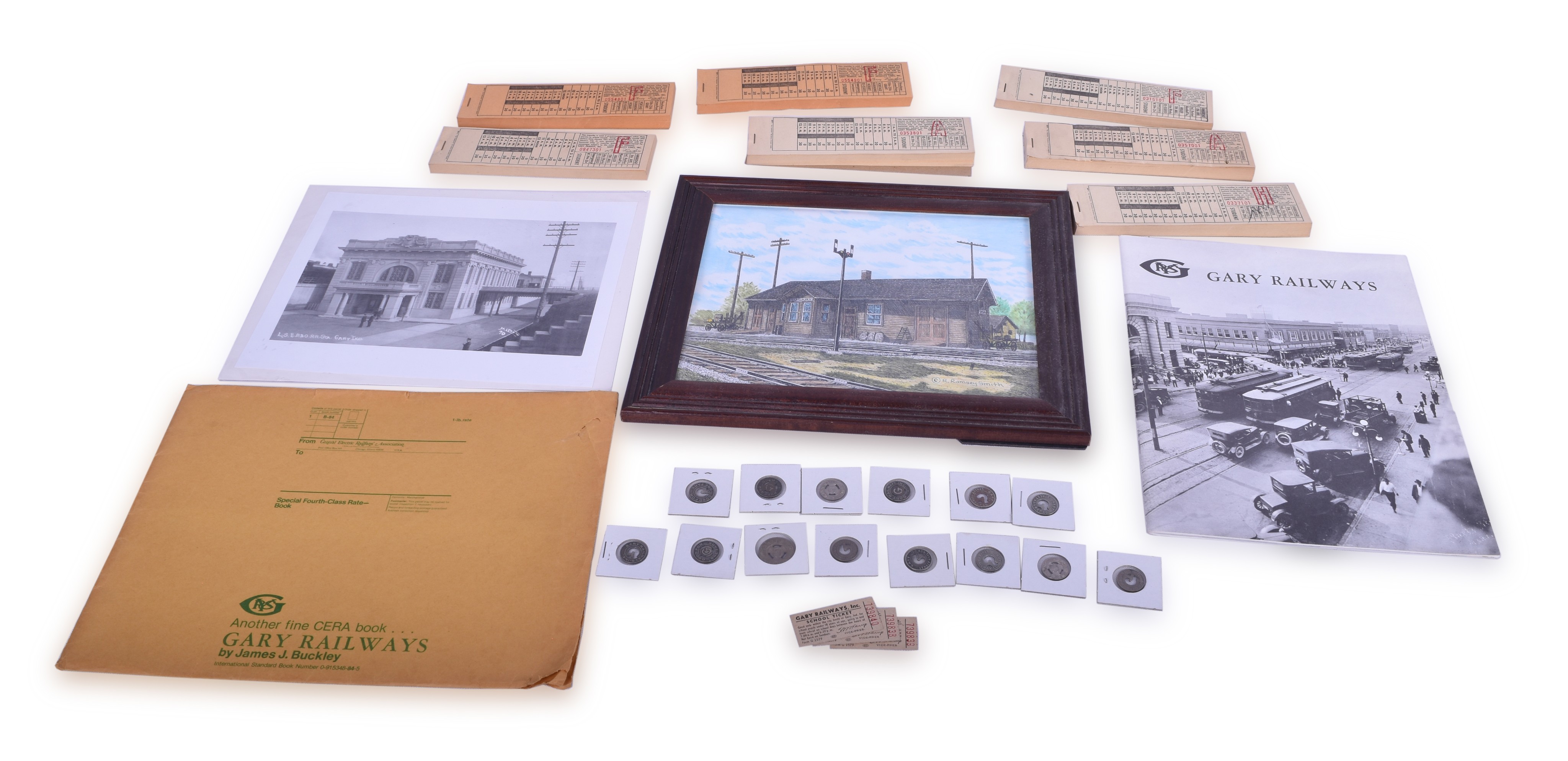 243 - Gary, Indiana - Railroad Photos, Gary Street Railway Co. Tokens, and Ticket Books thumbnail