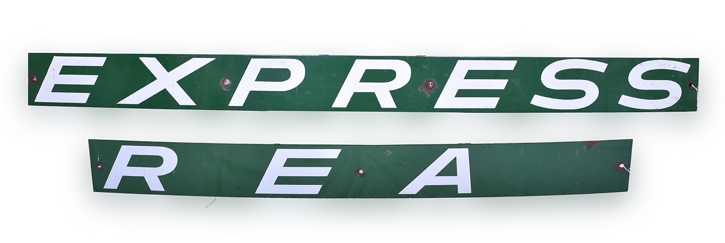 249B - Porcelain Railway Express Agency Baggage Cart Sign thumbnail