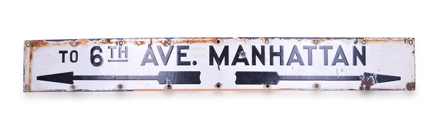254B - 6th Avenue Manhattan Subway Station Porcelain Sign thumbnail