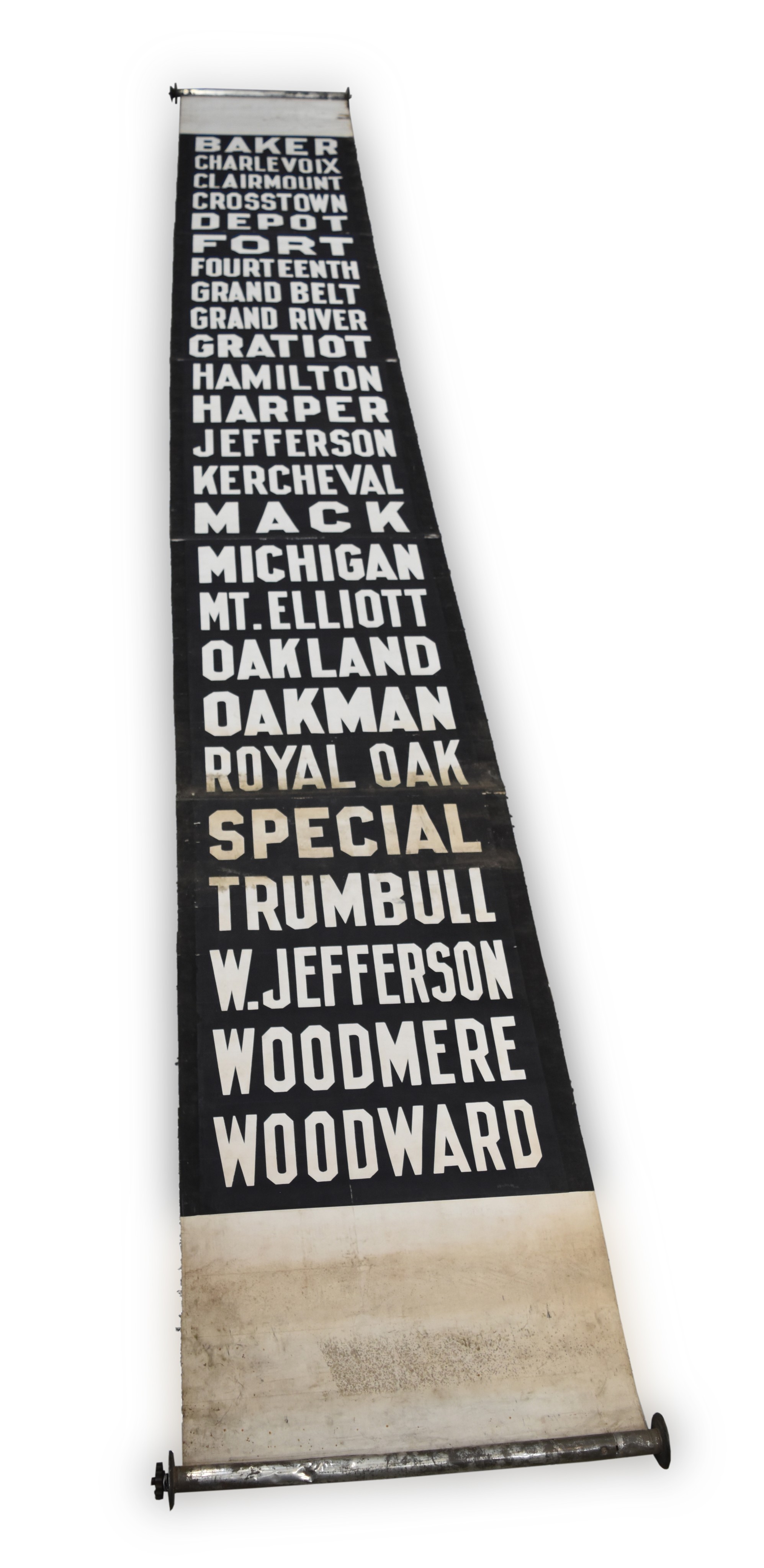 257 - Detroit Michigan Bus Destination Roll - Baker to Woodward - Twenty five destinations thumbnail