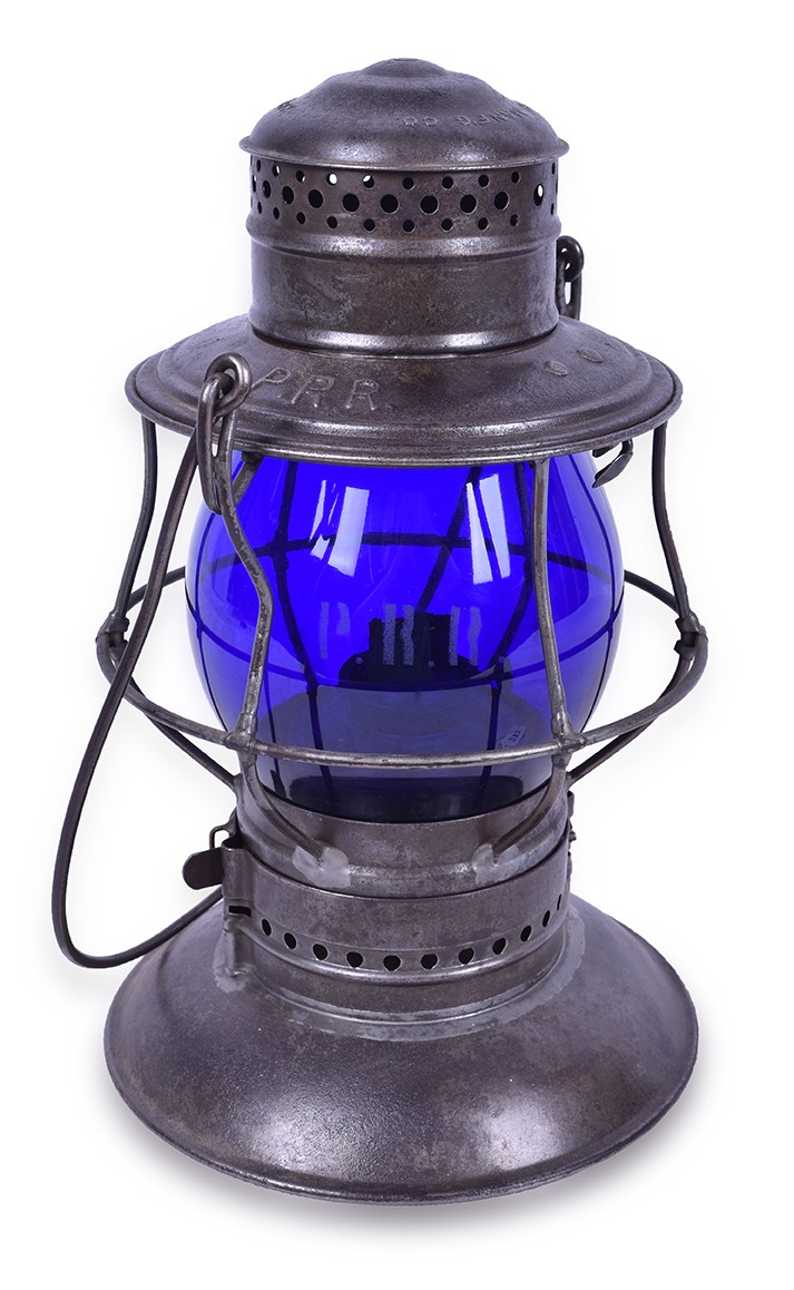 282 - Armspear Pennsylvania No. 39 Single Guard Lantern w/ Blue Etched Globe thumbnail