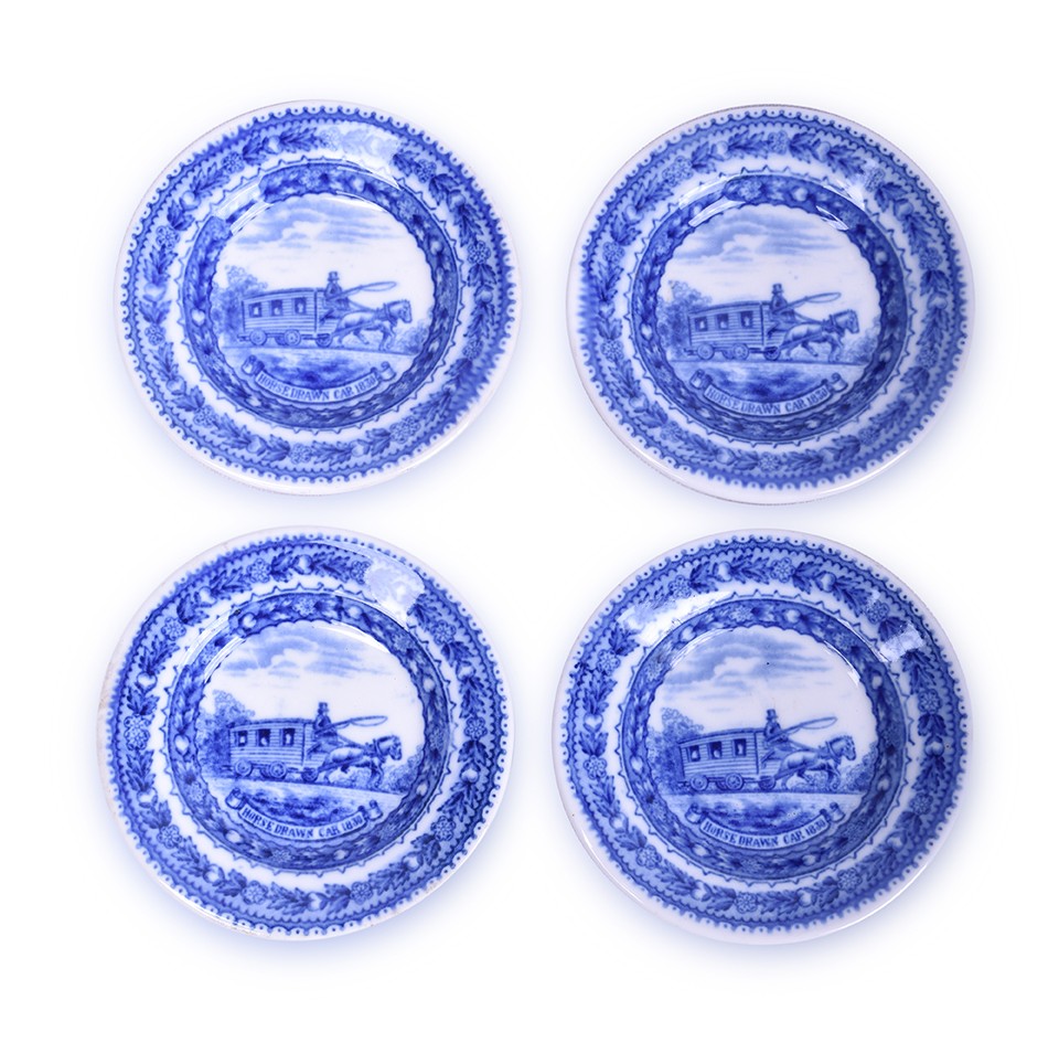 295 - Group of Four Baltimore and Ohio Centenary / Colonial Lamberton Butter Pats w/ Design Patented Marks thumbnail