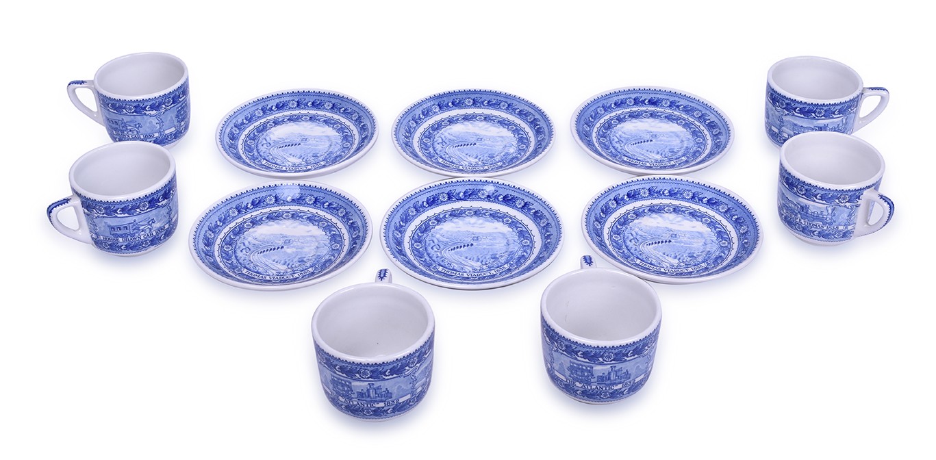 305 - Baltimore and Ohio Centenary / Colonial Set of Six Shenango Coffee Cups and Saucers thumbnail