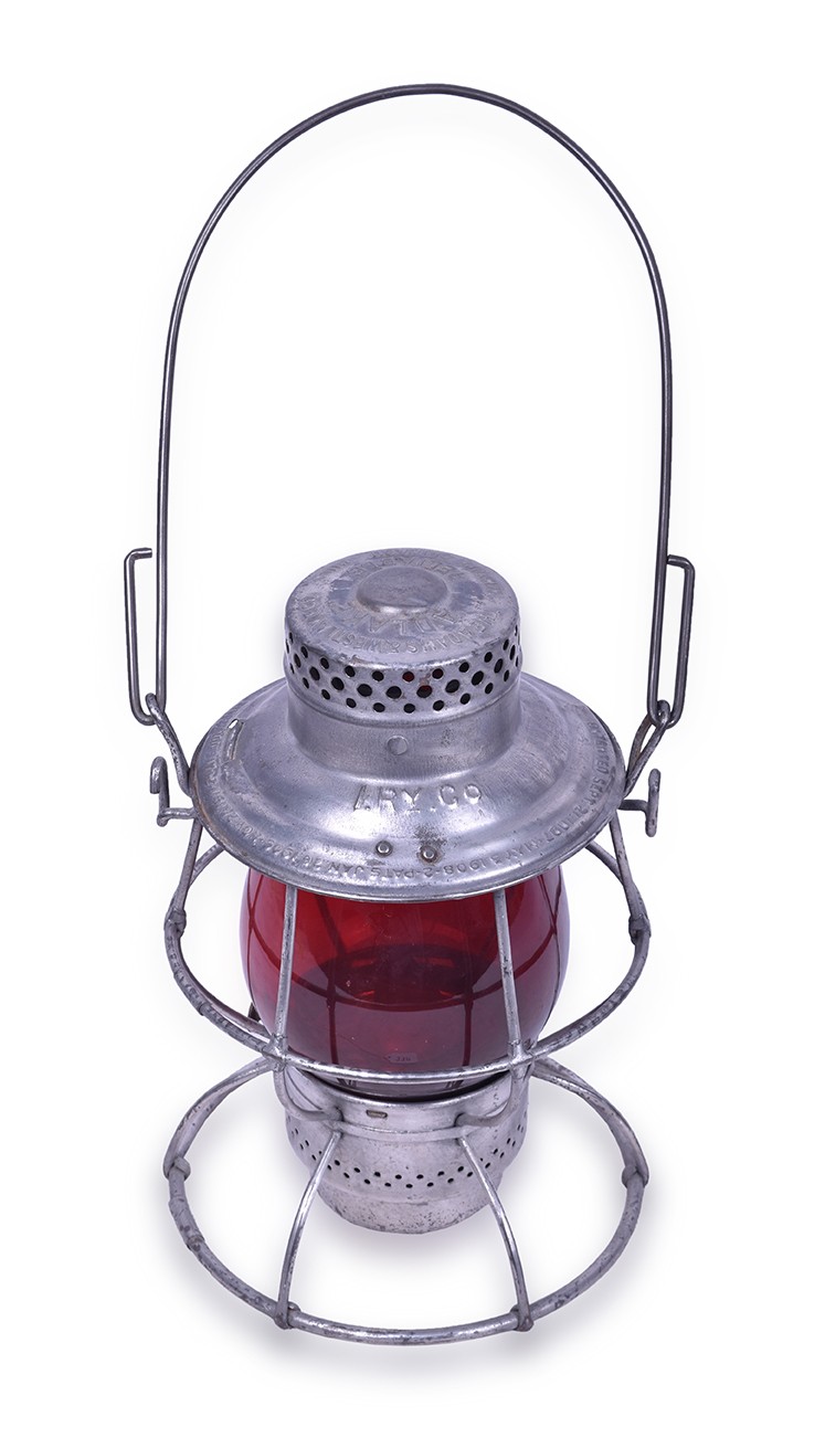 330 - Indiana Traction Railway Co. Adlake Reliable Lantern w/ Etched Red Name Globe thumbnail