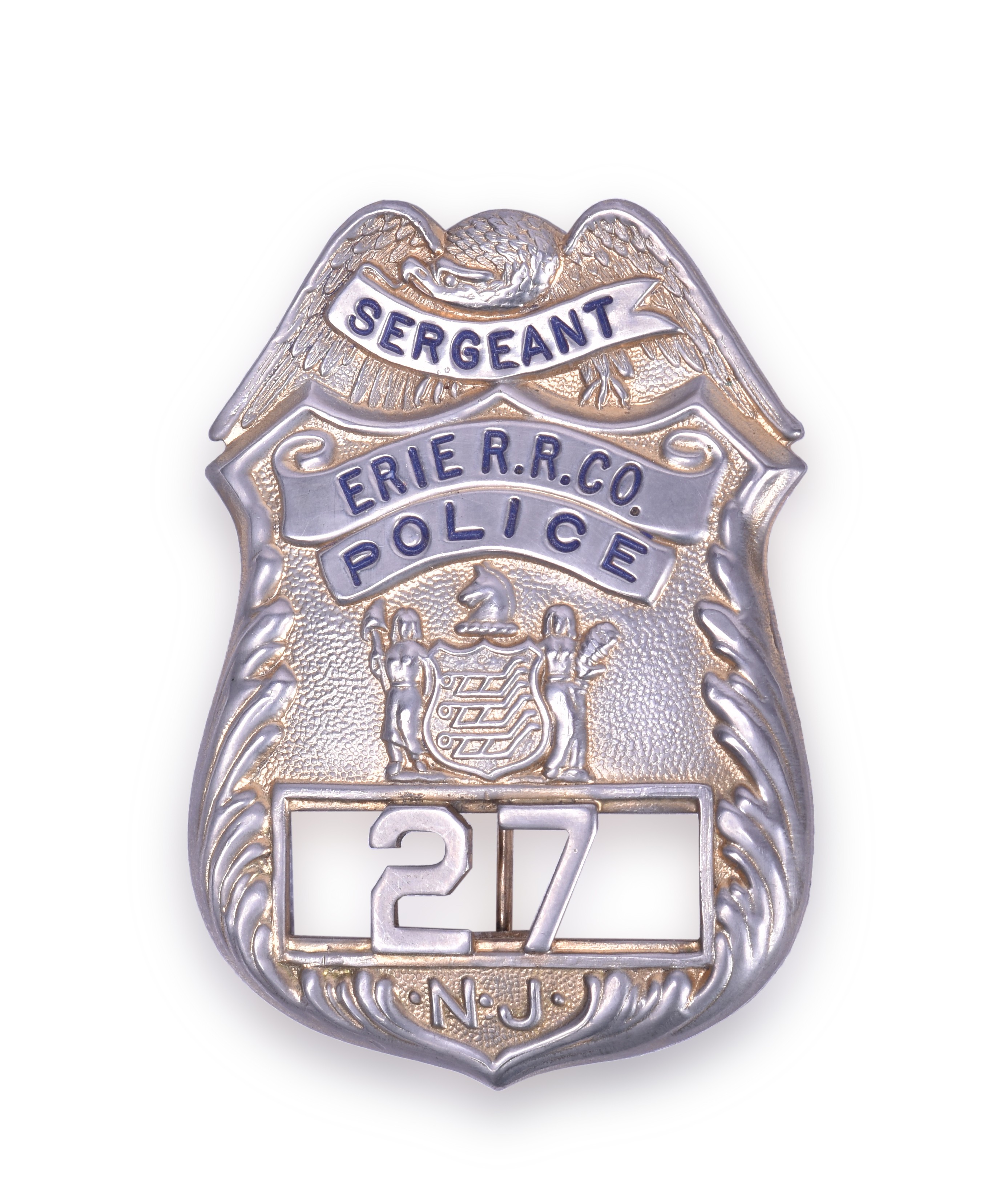 341 - Erie Railroad Police Sergeant Badge - New Jersey thumbnail