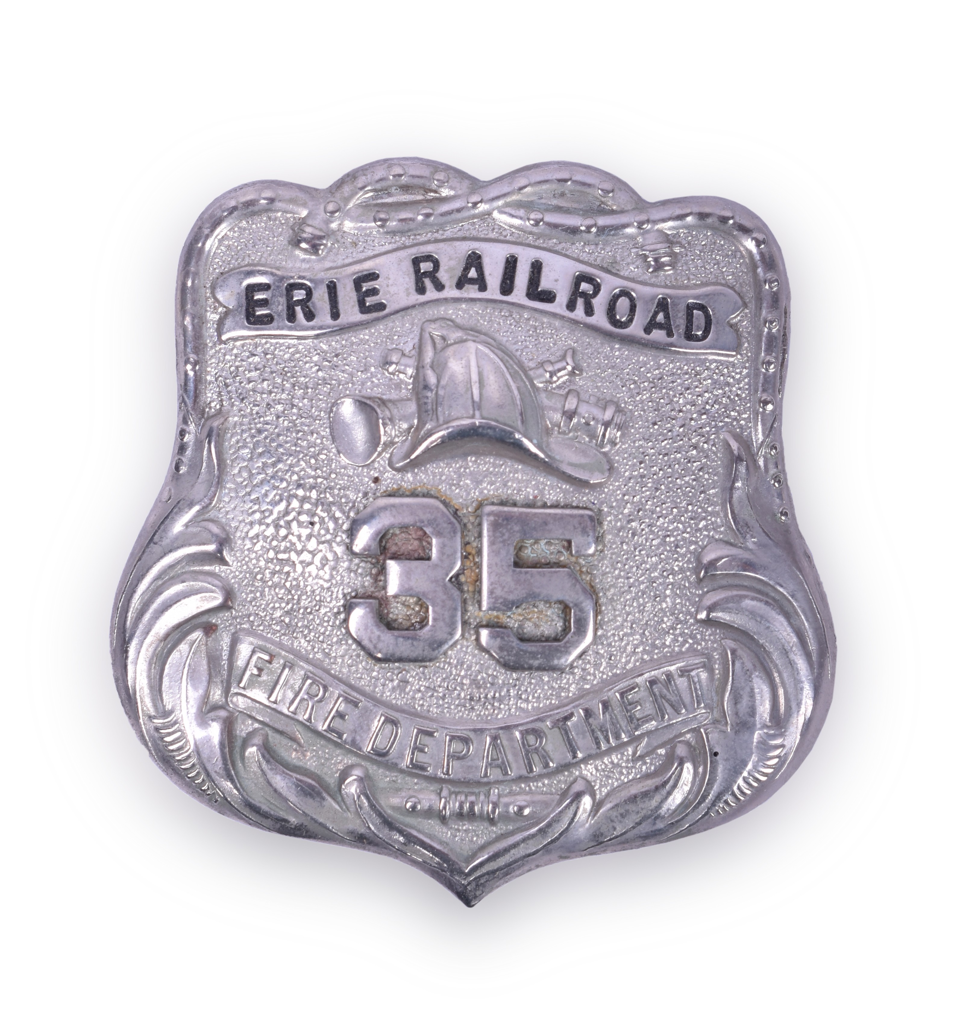 353 - Erie Railroad Fire Department Breast Badge thumbnail