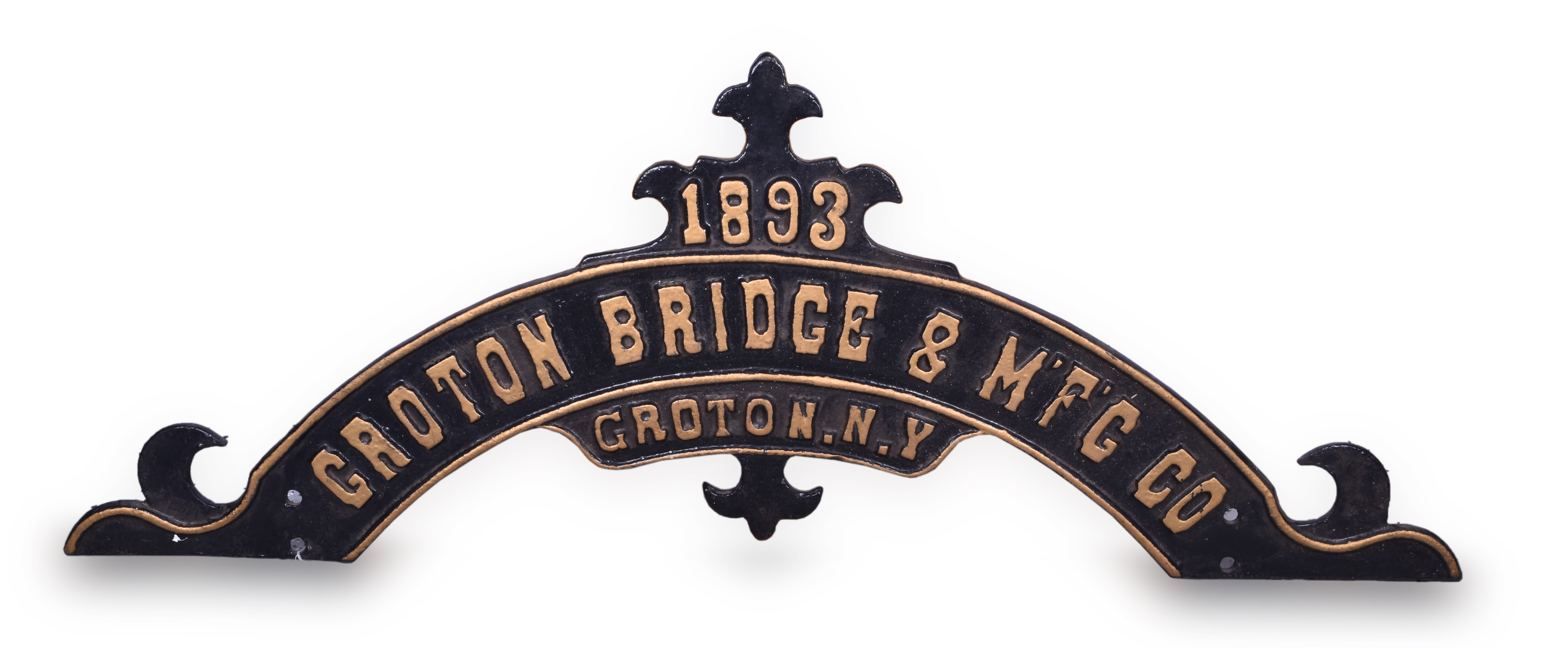 368 - Groton Bridge & Manufacturing Company 1893 Cast Iron Truss Bridge Builders Plate - Double Sided thumbnail