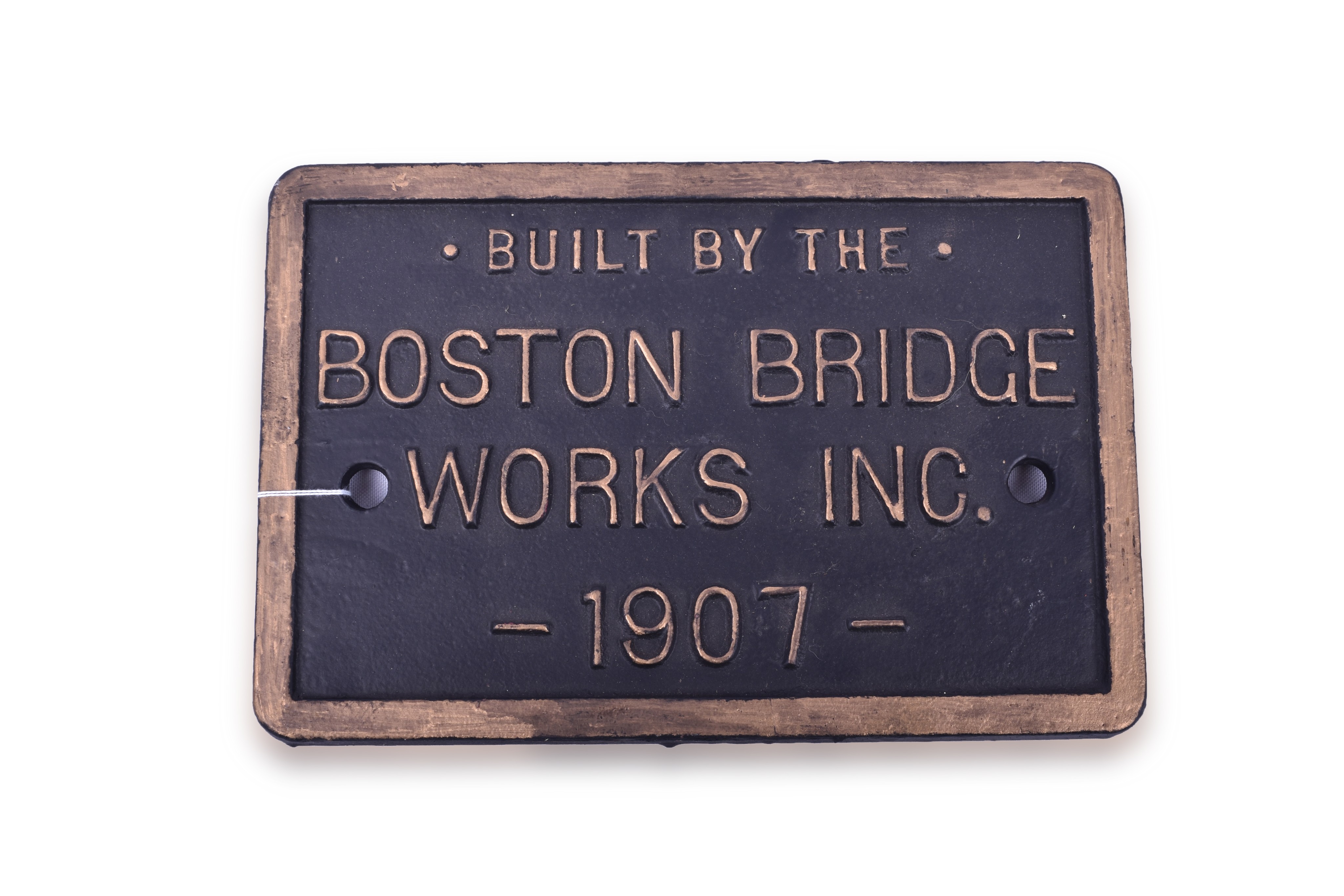 372 - Boston Bridge Works Inc. 1907 Cast Iron Builders Plate thumbnail