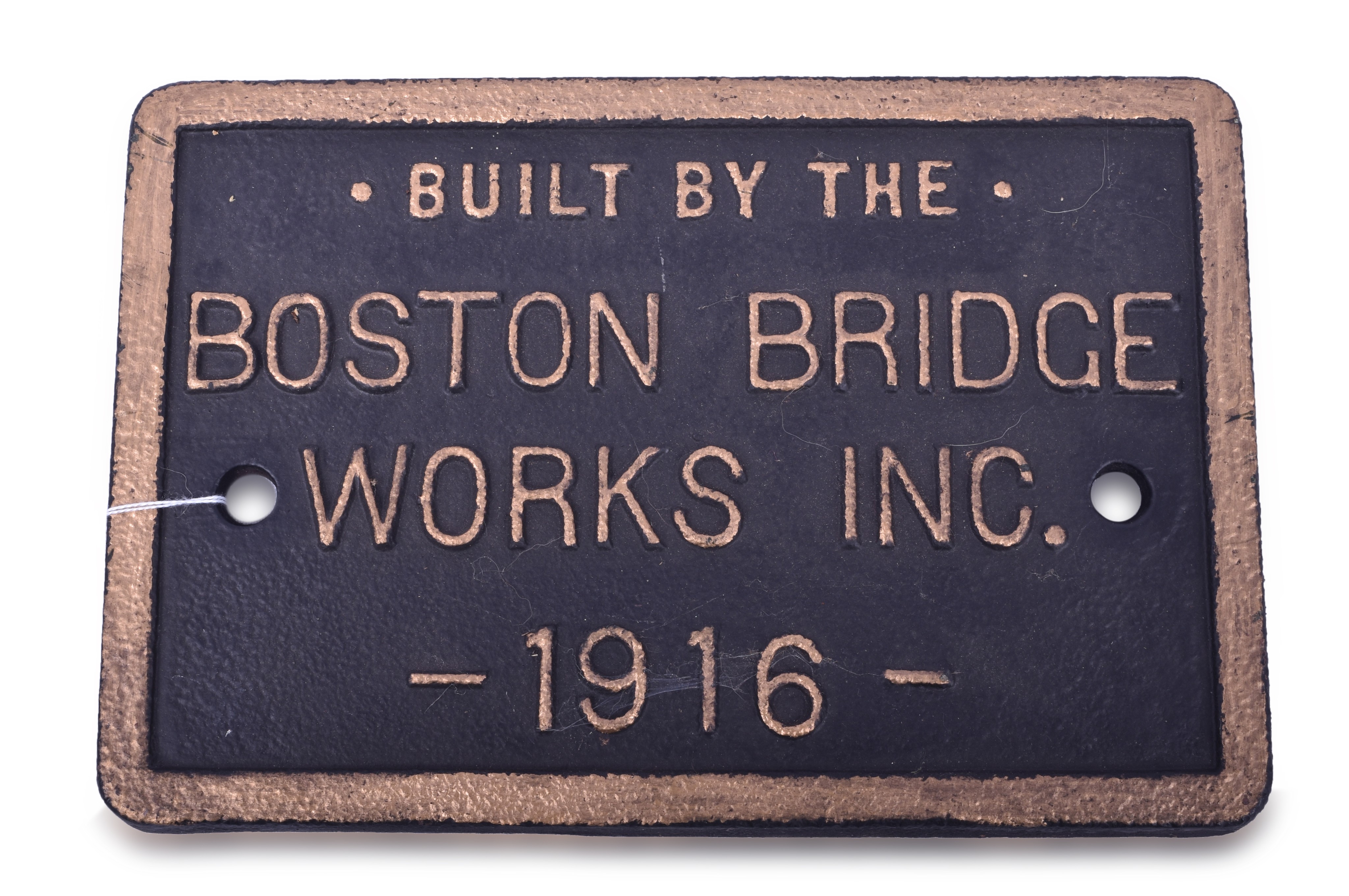 374 - Boston Bridge Works Inc. 1916 Cast Iron Builders Plate thumbnail