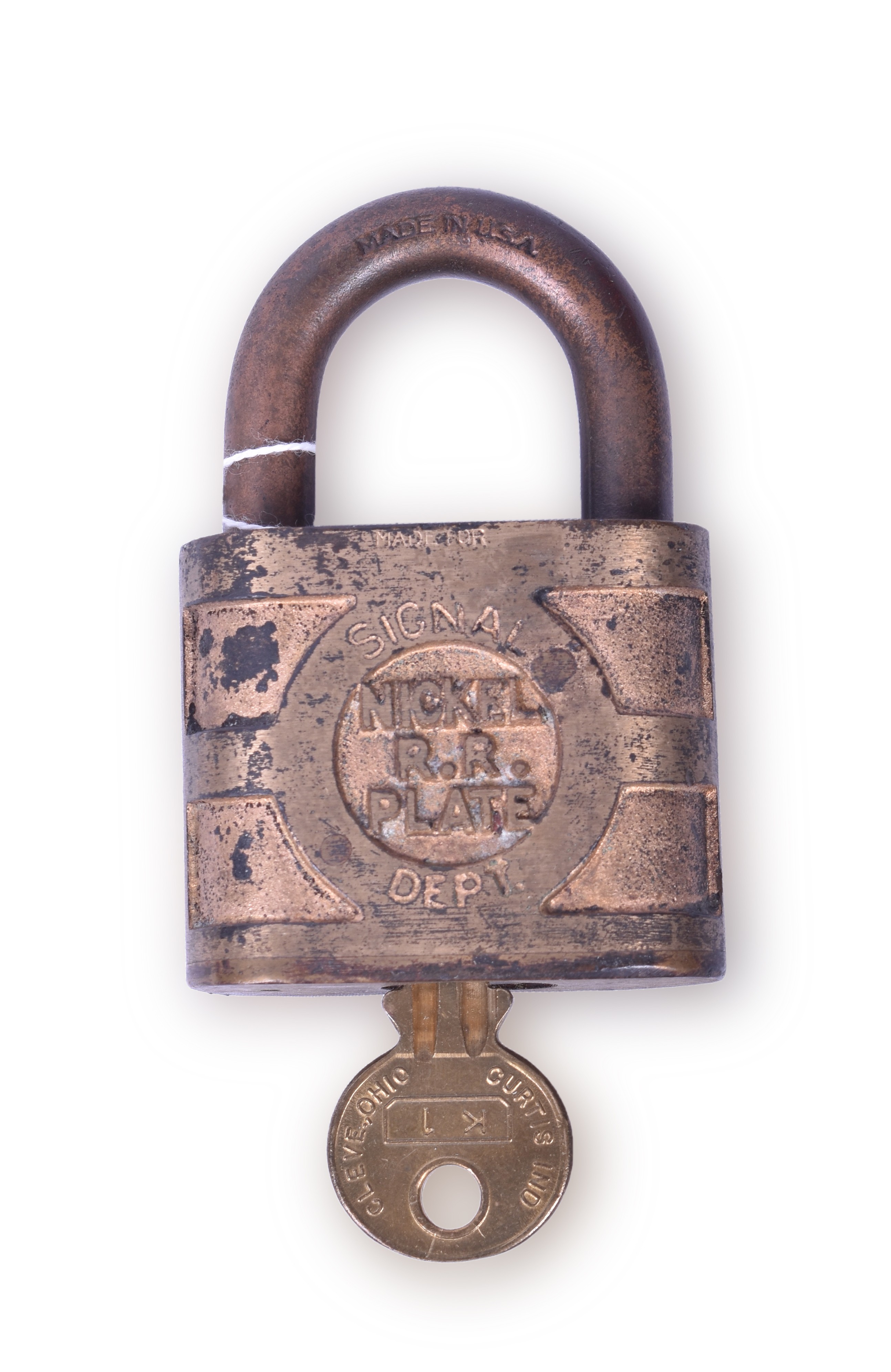 381 - Yale Nickel Plate Railroad Signal Department Brass Railroad Lock. thumbnail