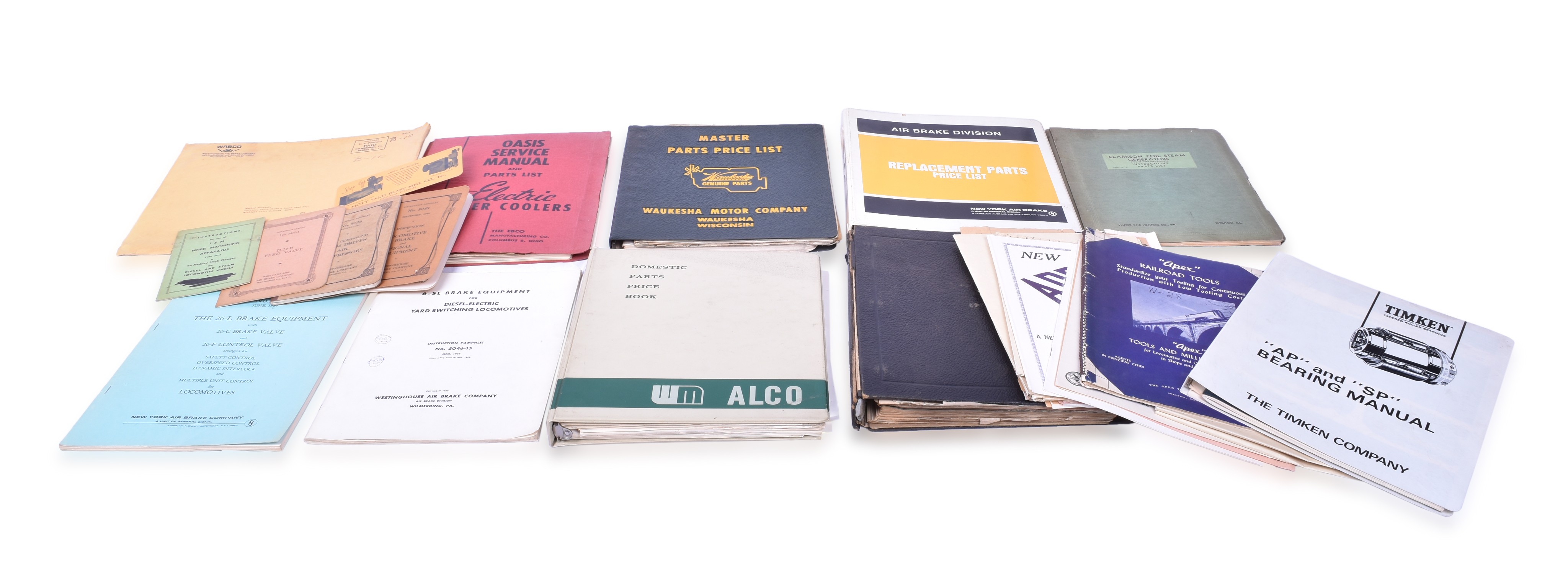 397 - Fourteen Books Plus Papers from Chicago, South Shore, & South Bend Railroad Shops - Includes WABCO, Westinghouse, Waukesha Motor, and More thumbnail