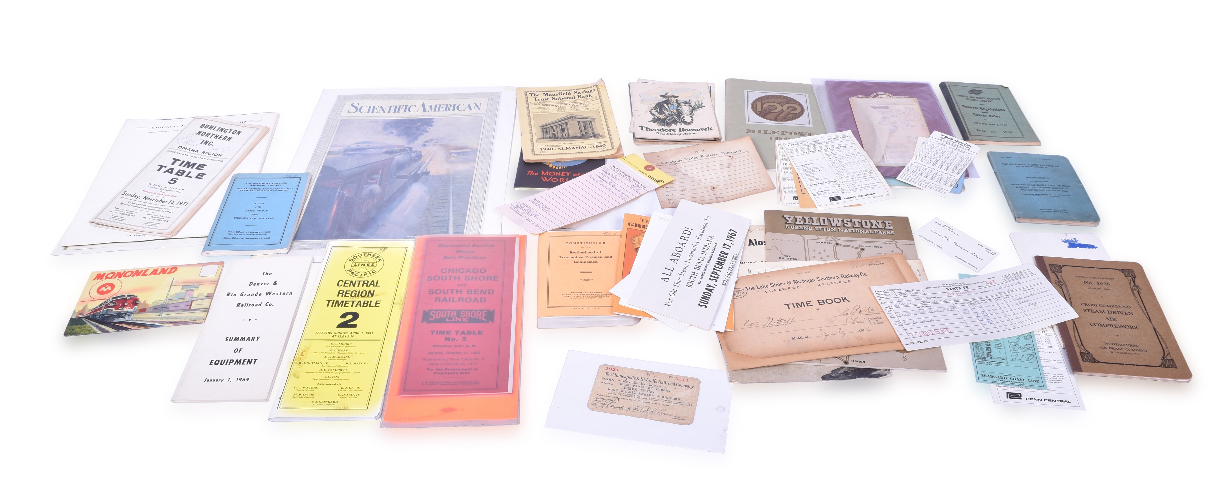 401 - Large Group of Railroad Paper Including Union Pacific, Alaska, Monon, Southern Pacific, Burlington Northern, Burlington, and More thumbnail