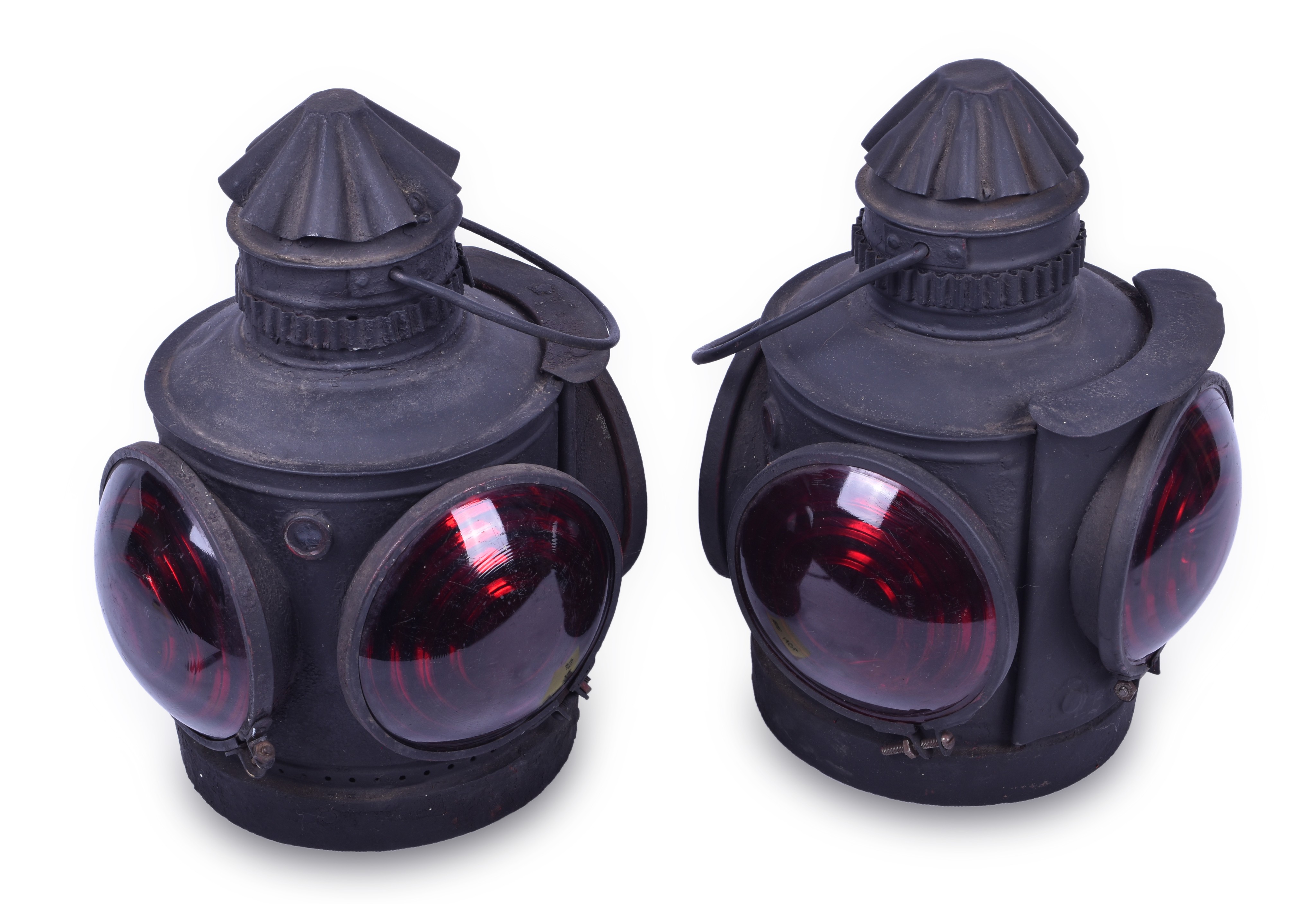 406 - Pair of Matched Peter Gray Connecticut Company Marker Lamps thumbnail