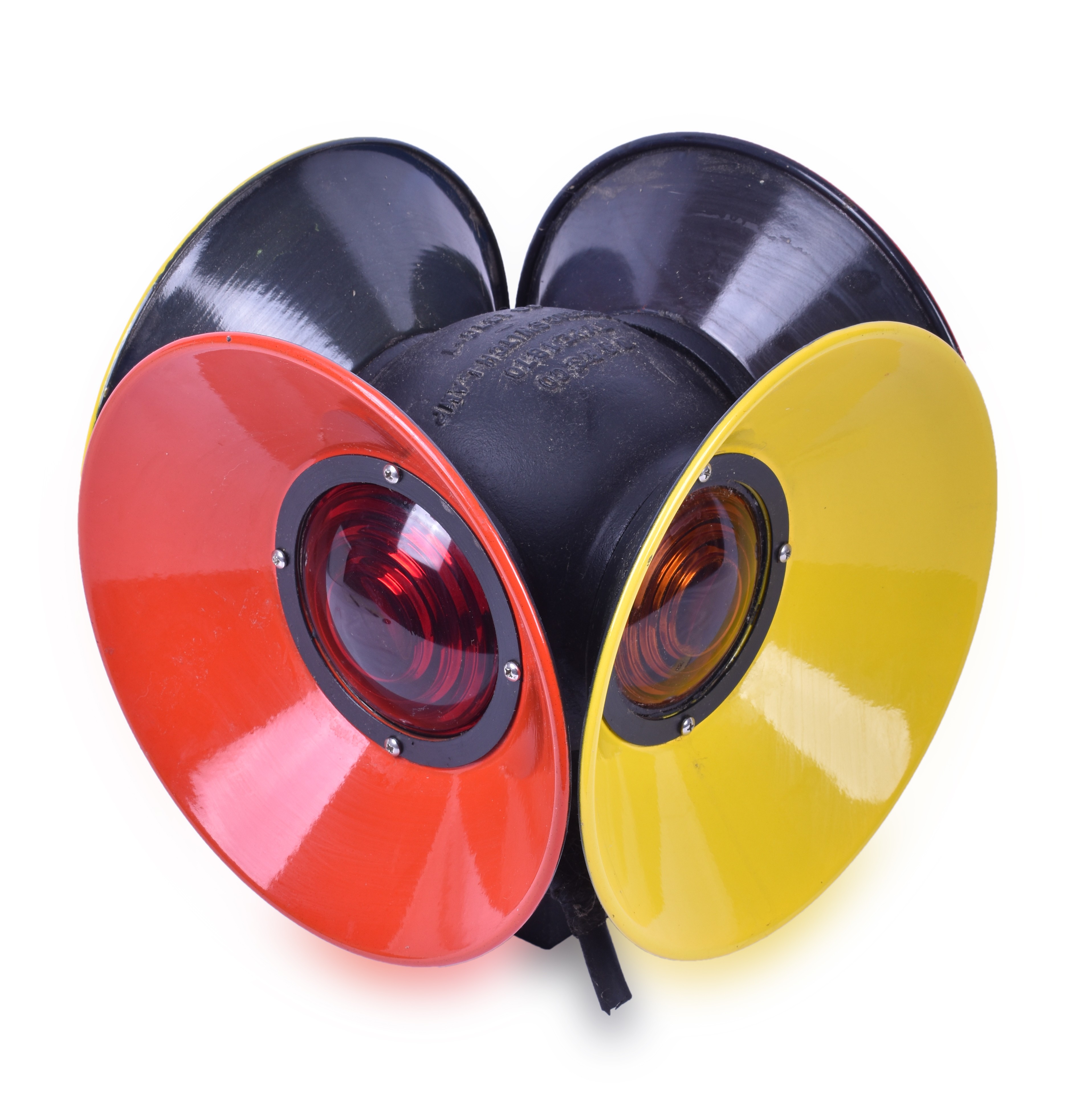 408 - Western Railroad Supply No. 1870 Electrified Switch Lamp w/ Red and Yellow Day Targets thumbnail