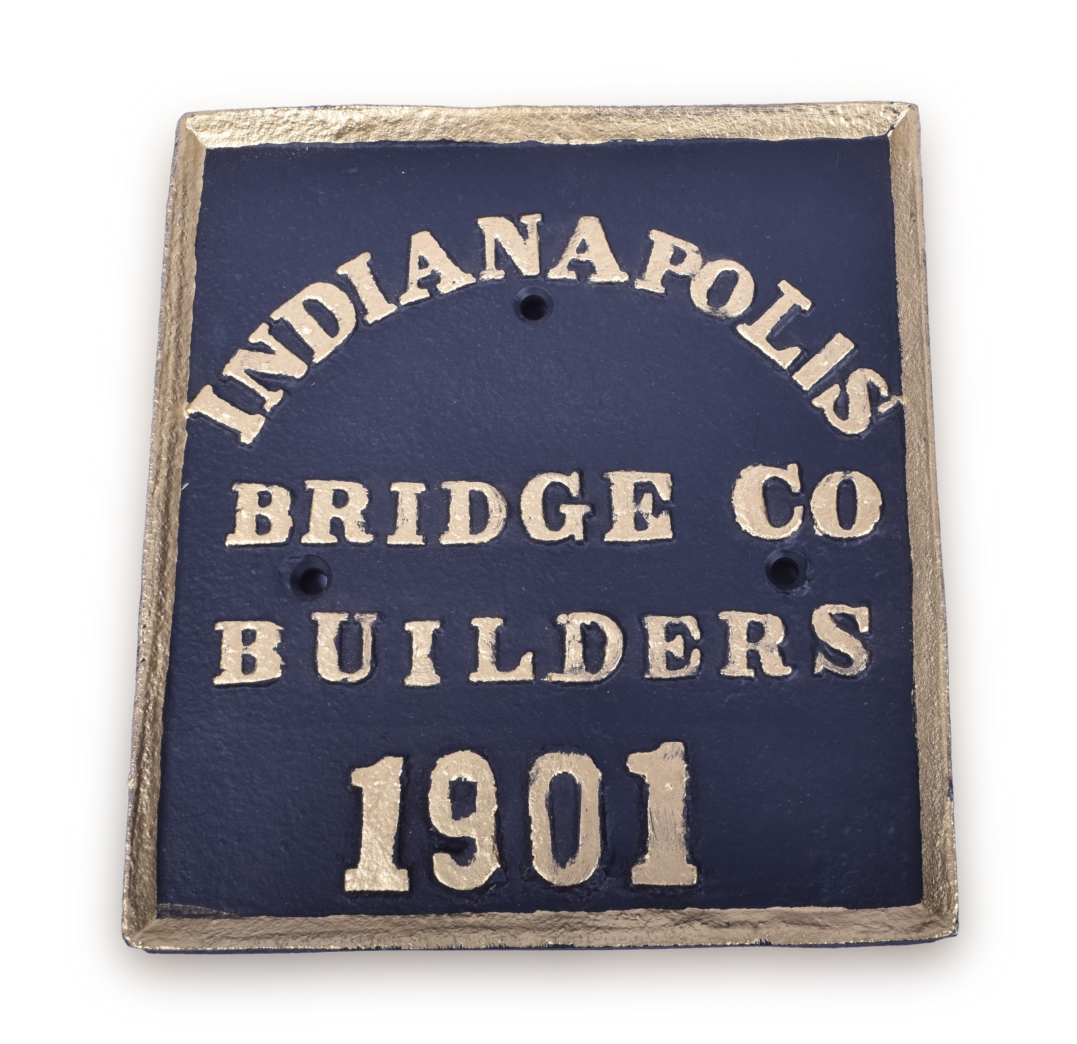 416 - Indianapolis Bridge Co. Cast Iron Builders Plate - 1901 thumbnail